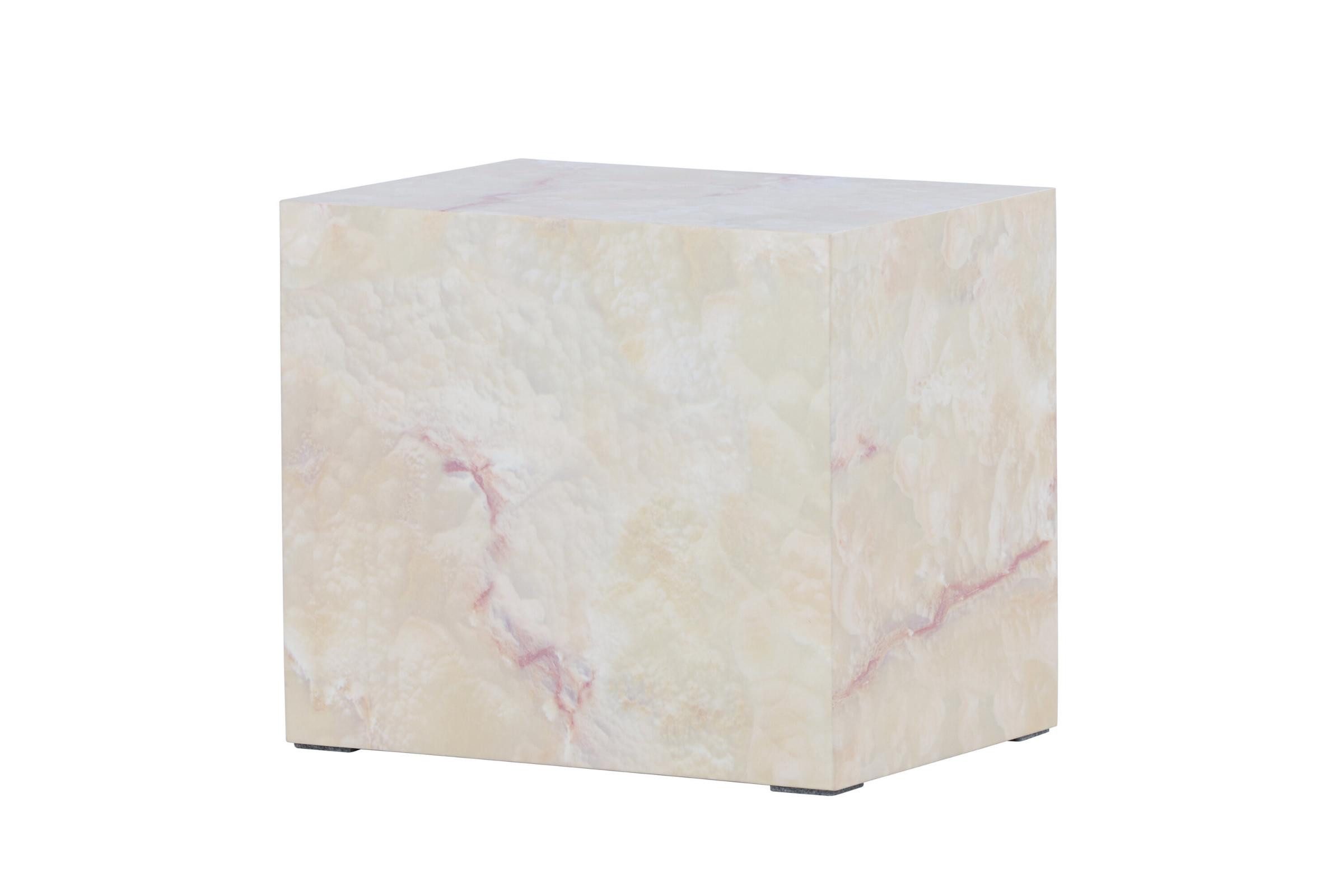 Venture Home Couchtisch York Beistelltisch weiß Nachttisch beige. (1-St)