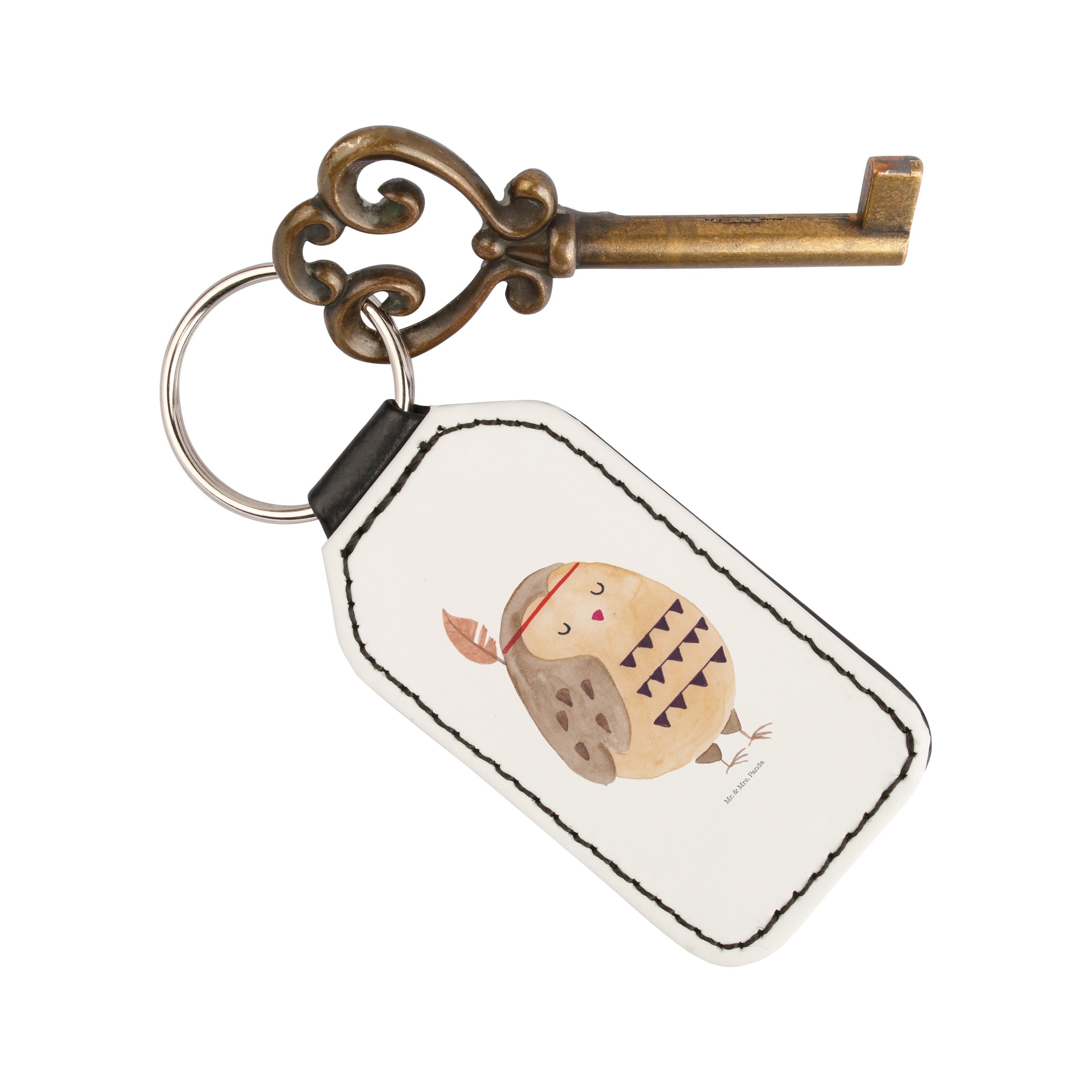 - Schlüsselanhänger Schlüsselanhänger, Dekoration, W Mr. Weiß Federschmuck Geschenk, Panda - Eule & (1-tlg) Mrs.