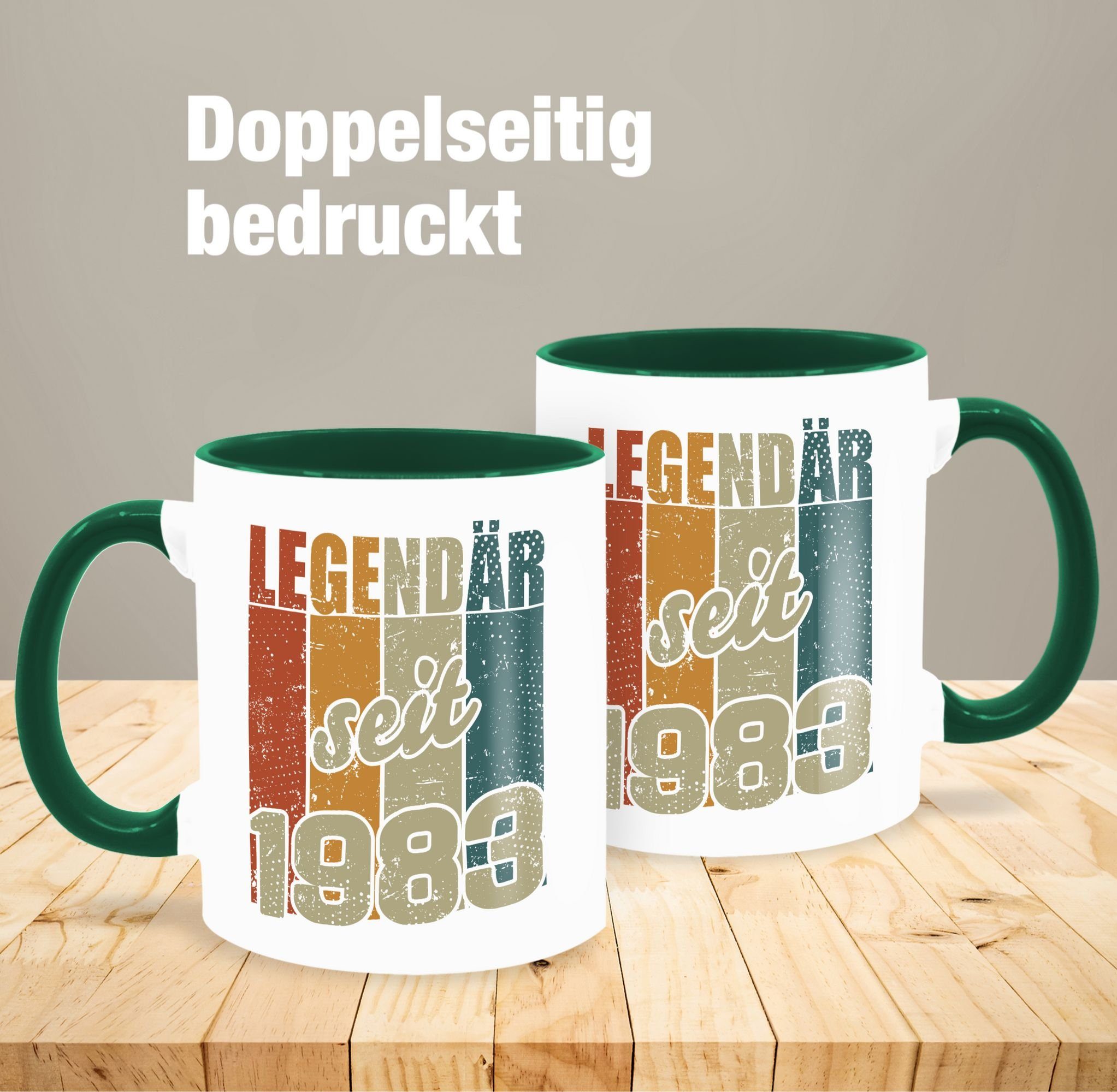 Tasse Shirtracer 2 seit Vintage Tasse Farben, Petrolgrün 1983 - Geburtstag Keramik, 40. Legendär
