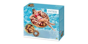 Intex Luftmatratze Schwimmreifen Pool Luftmatratze aufblasbar 114cm Donut Schwimmring, (1-St), ab 9 Jahre,Fotorealistisches Schokodonut-Design