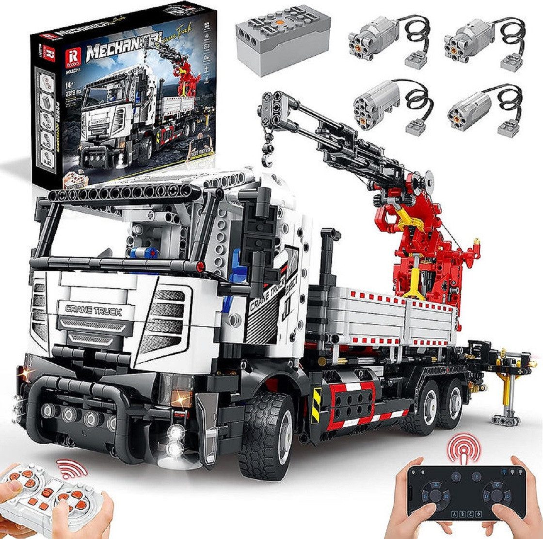 Reobrix Reobrix 22011 Schwerlast LKW Kran 2.328 Teile Technik Modell Konstruktions-Spielset, (2328 St)