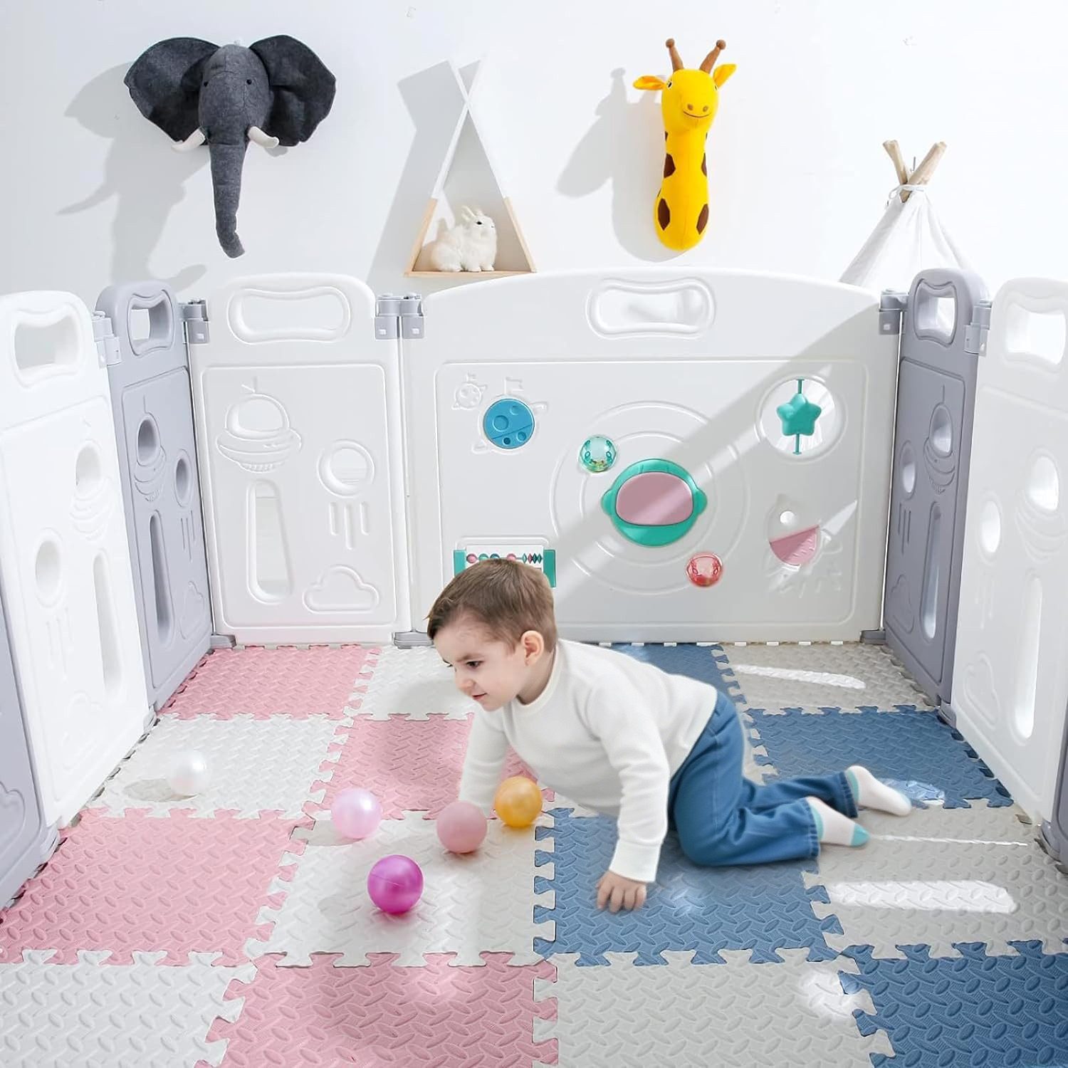 Coonoor Puzzlematte 18Pcs Puzzlematte Baby Kinderspielteppich Spielmatte 30x30x1,2 cm, (18-tlg)