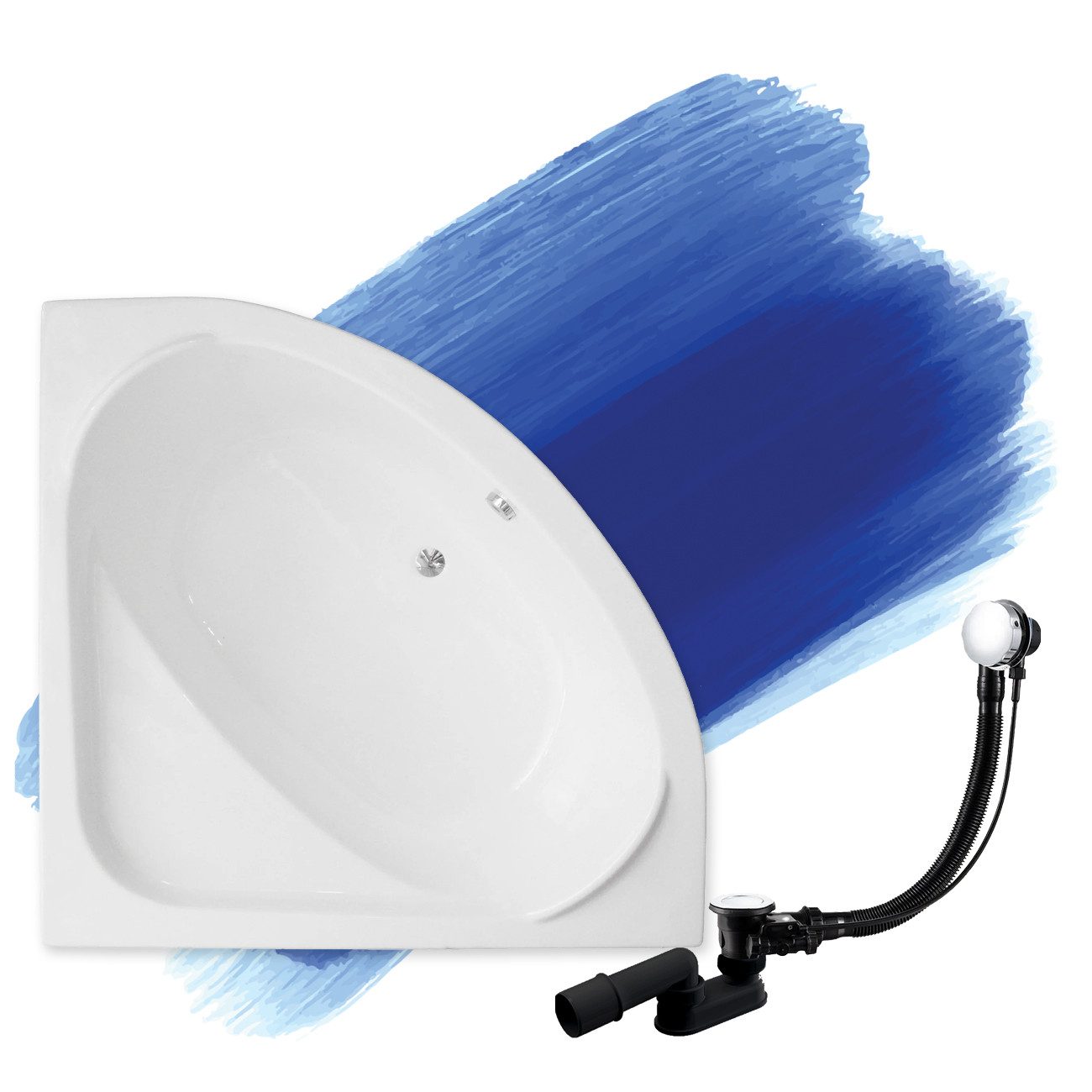 KOLMAN Badewanne Eckbadewanne Standard 150x150, Ablaufgarnitur günstig online kaufen