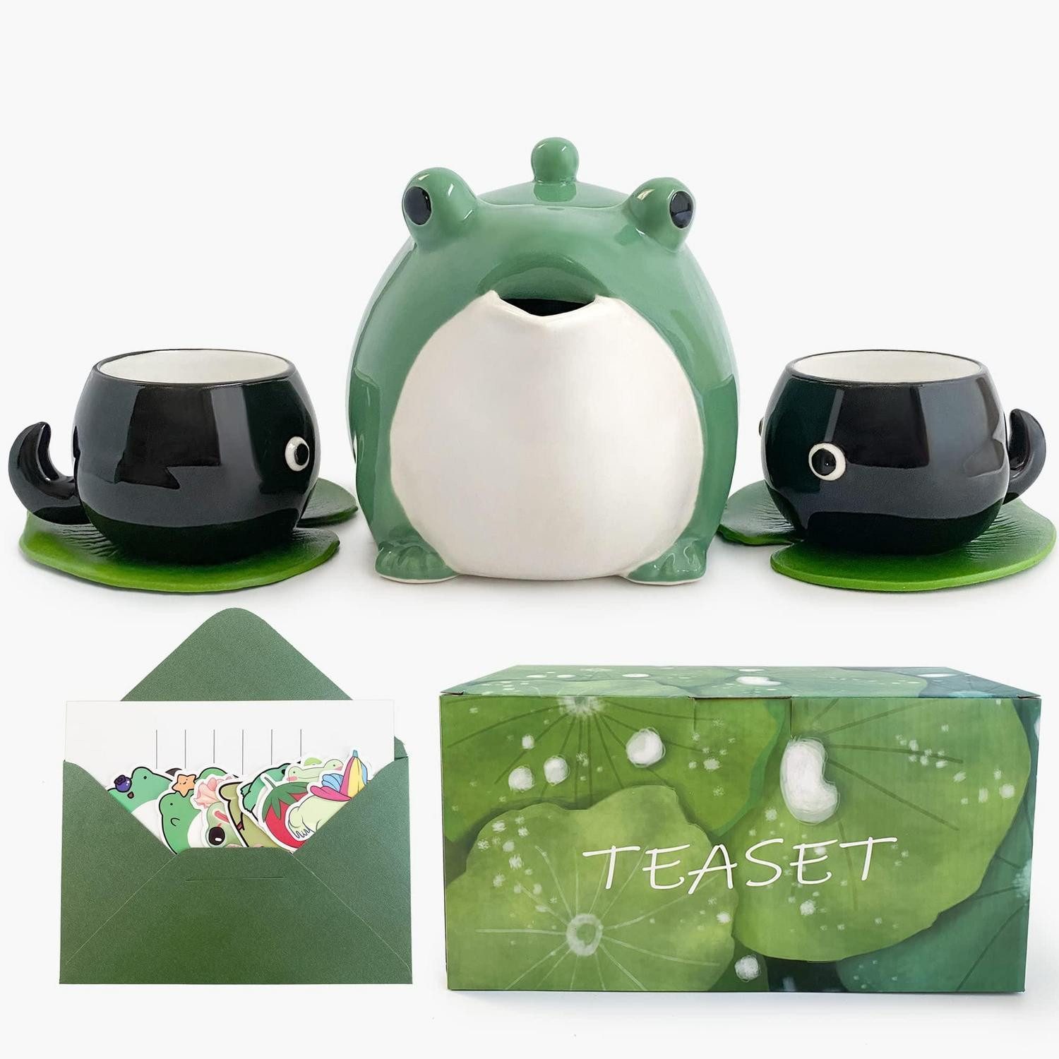 LuxusKollektion Teeservice Tee-Set Frosch Keramik, Keramik