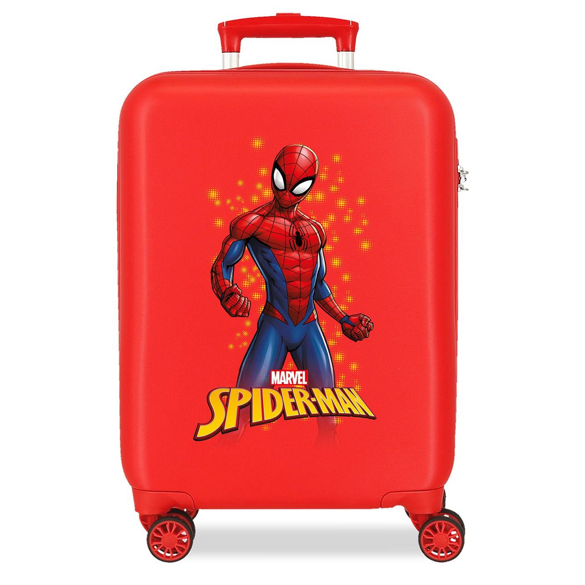 Spiderman Kinderkoffer Spider-Man Trolley 50 cm – Hartschalenkoffer mit 360° Rollen, Schloss, Qualitätsware, Leicht, ABS-Hartschale, 4 Rollen 360°