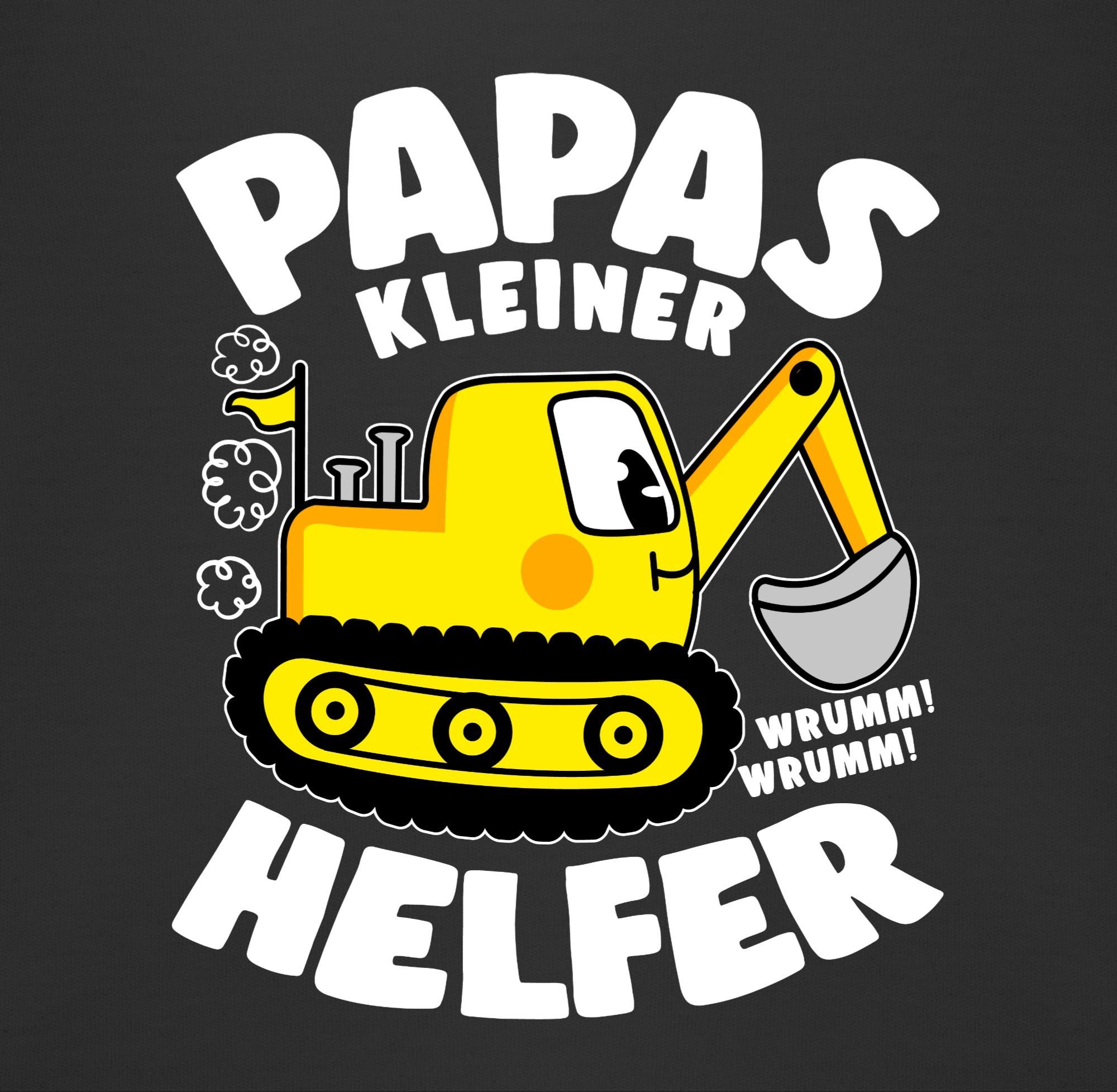 Papas Vatertag Geschenk Baby kleiner 3 Helfer Schwarz Lätzchen Shirtracer I Bagger,