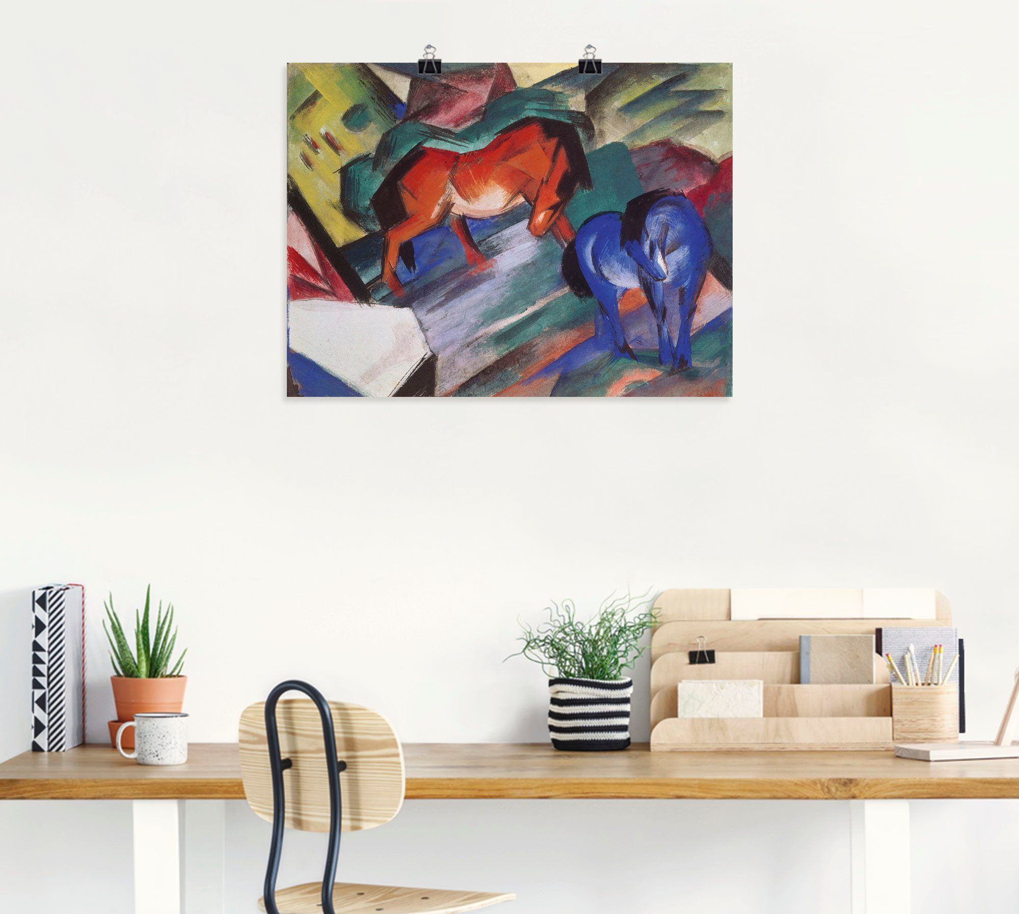 Artland Wandbild Rotes und blaues Pferd. günstig online kaufen