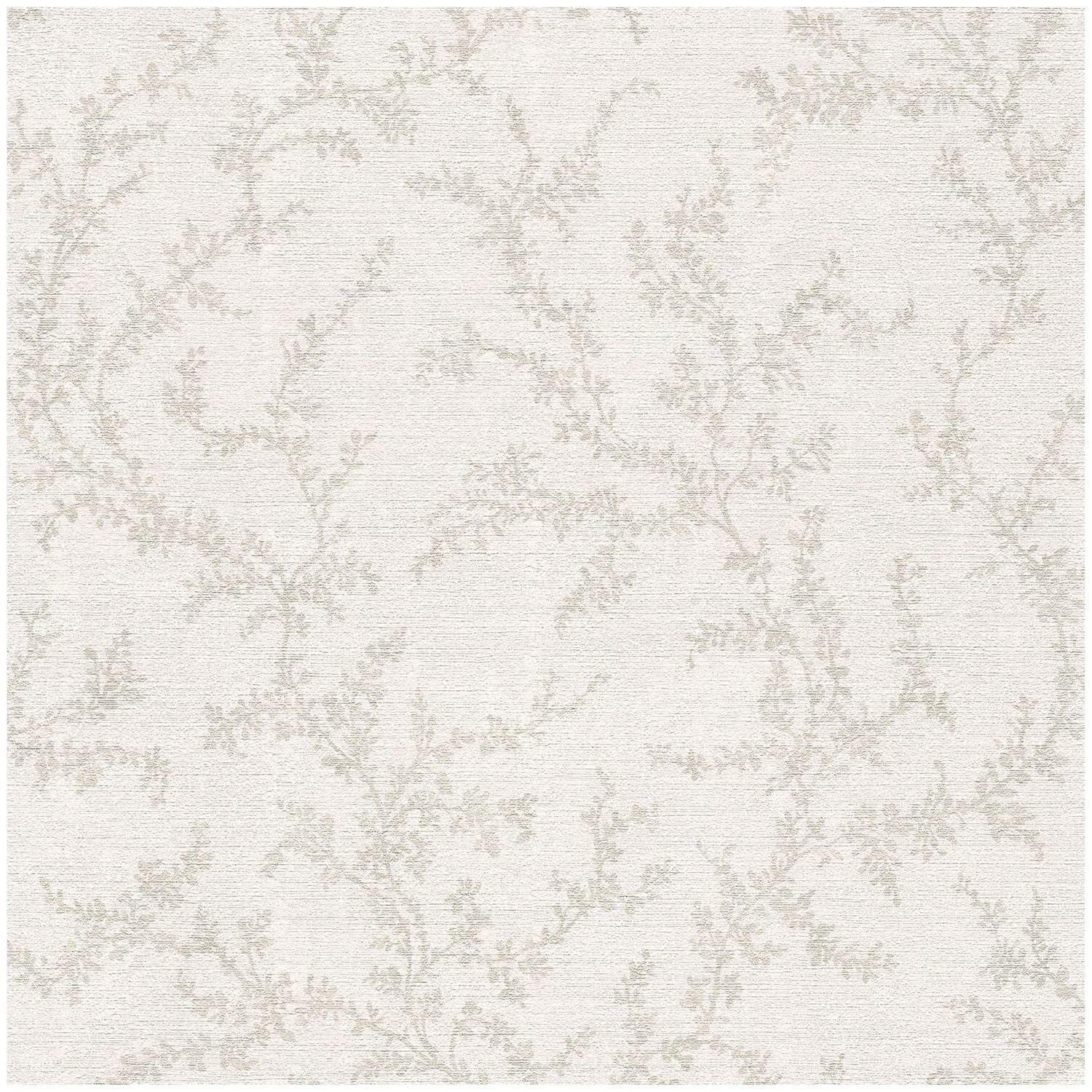 Profhome Vliestapete 790903-GU Natur Tapete Floral matt grau creme-weiß, geprägt, (1 Rolle, 5,33 qm), heißgeprägte Vliestapete, grau