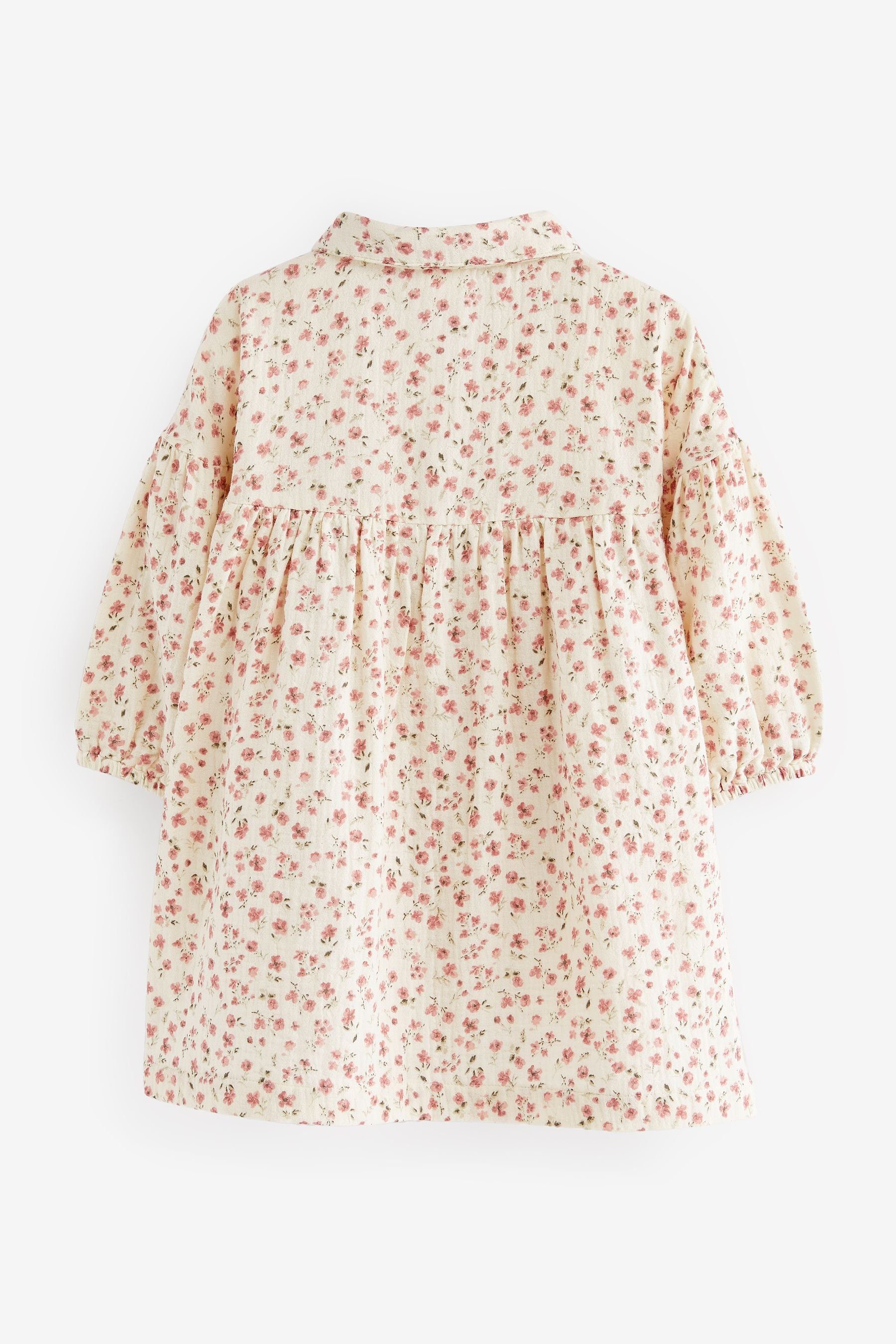 (1-tlg) Hemdkleid aus Ivory/Pink Ditsy Baumwolle Next Blusenkleid