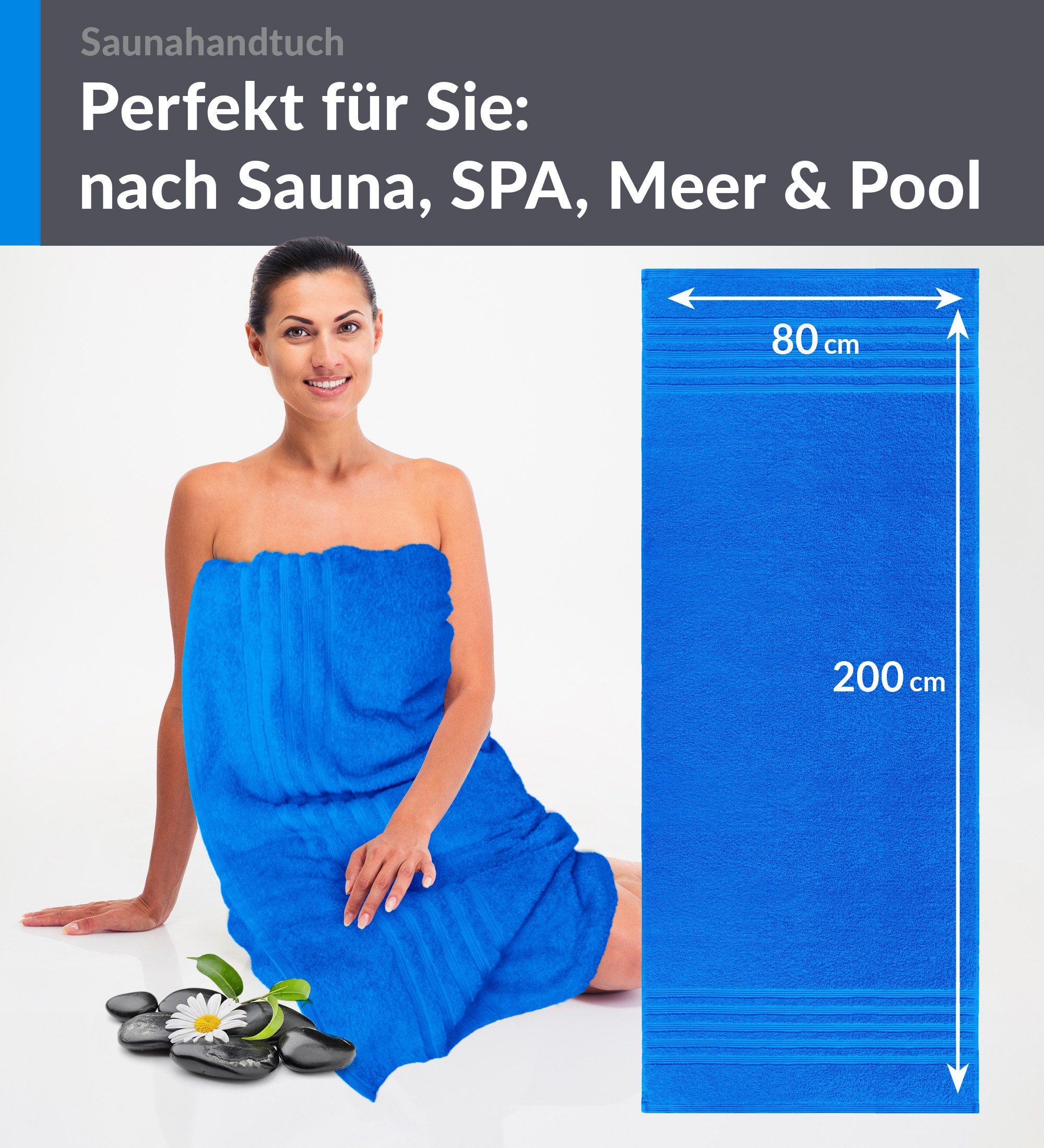 Lashuma Saunatuch XXL Handtuch London, Frottee (1-St), großes Badetuch Damen & Badehandtuch Herren 80x200 - Saunahandtuch – Bild 2 von 5