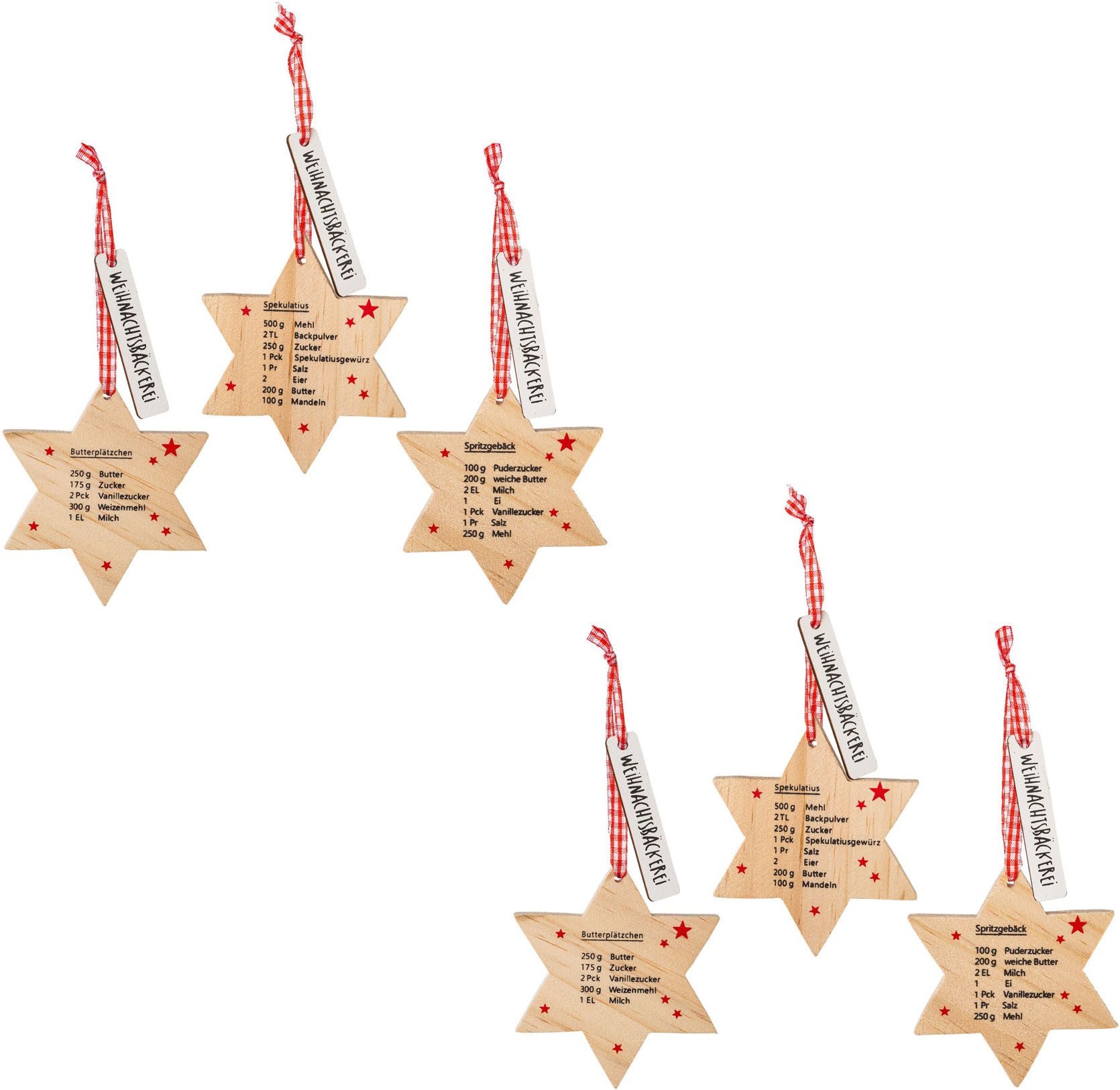 Creativ home Dekohänger Deko-Hänger Weihnachtsbäckerei (6 St), mit 3 Plätzchen-Motiven
