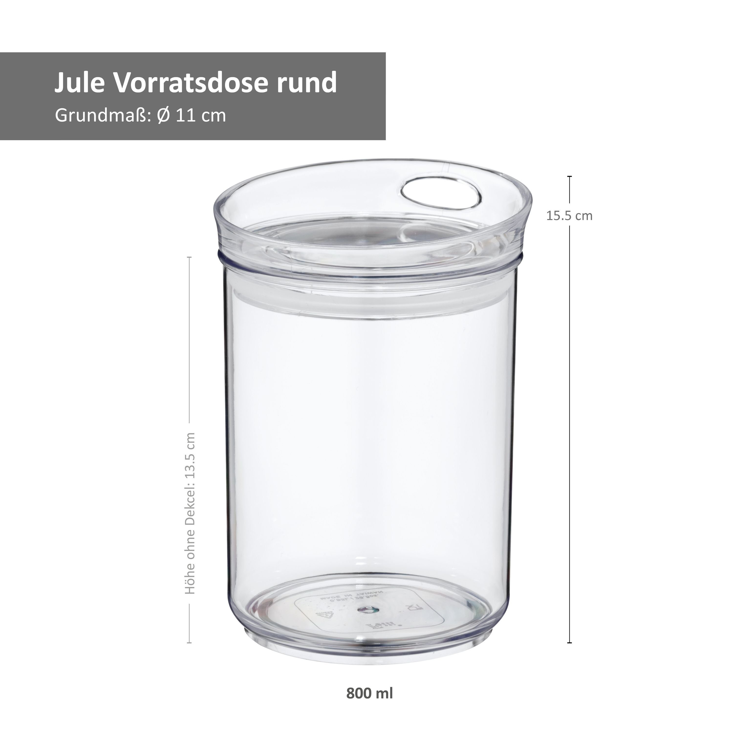 MamboCat Vorratsglas 500ml + + rund 1,2L, Set Glas Vorratsdosen Jule 3tlg. - 800ml