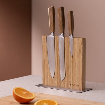 Navaris Magnet-Messerblock Messerhalter magnetisch aus Bambus (1tlg)