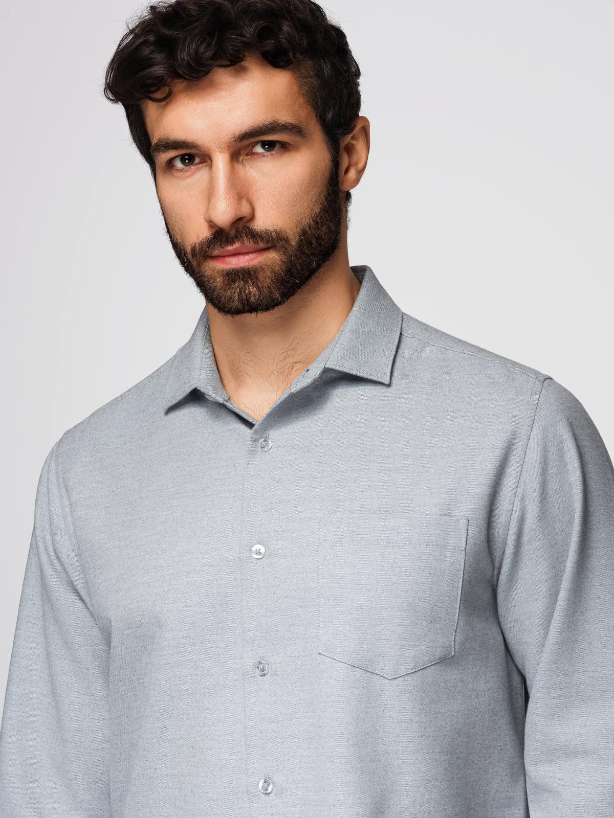 OMBRE Langarmhemd Herrenhemd Regular Fit aus Baumwoll-Polyester-Mischung