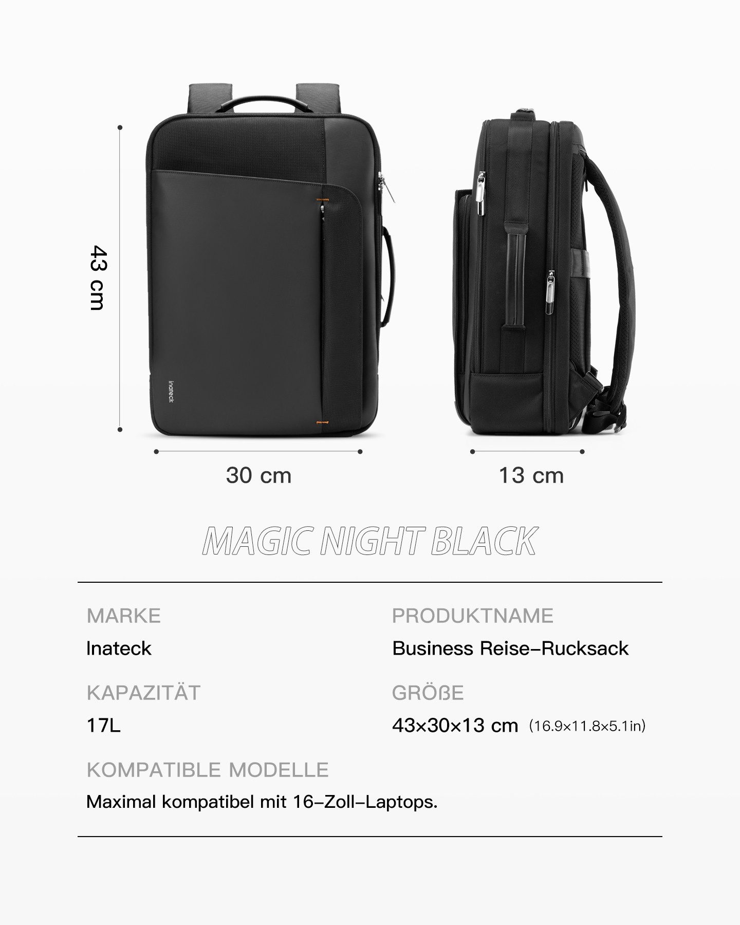 Inateck Laptoprucksack 17L Rucksack, 15,6-16 Zoll günstig online kaufen