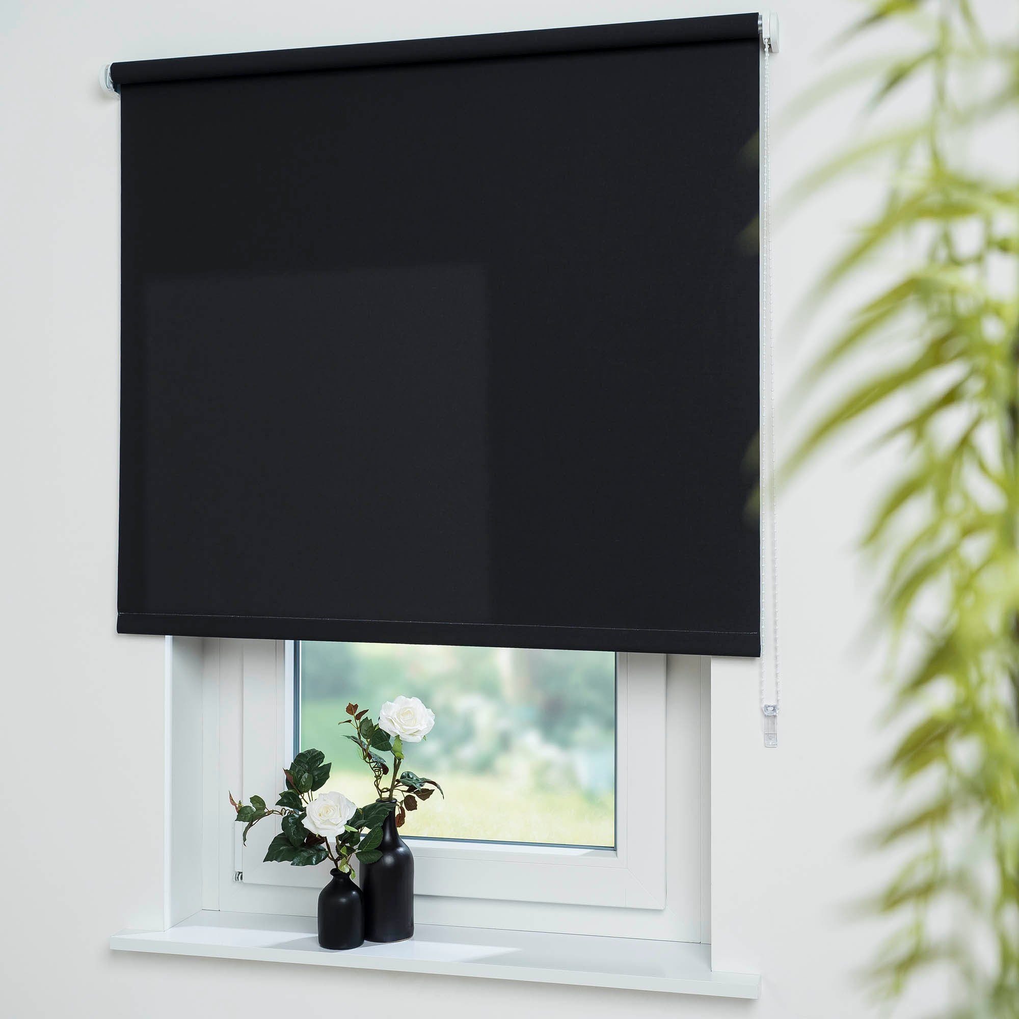 Seitenzugrollo Uni, Liedeco, Lichtschutz, mit Bohren, günstig online kaufen
