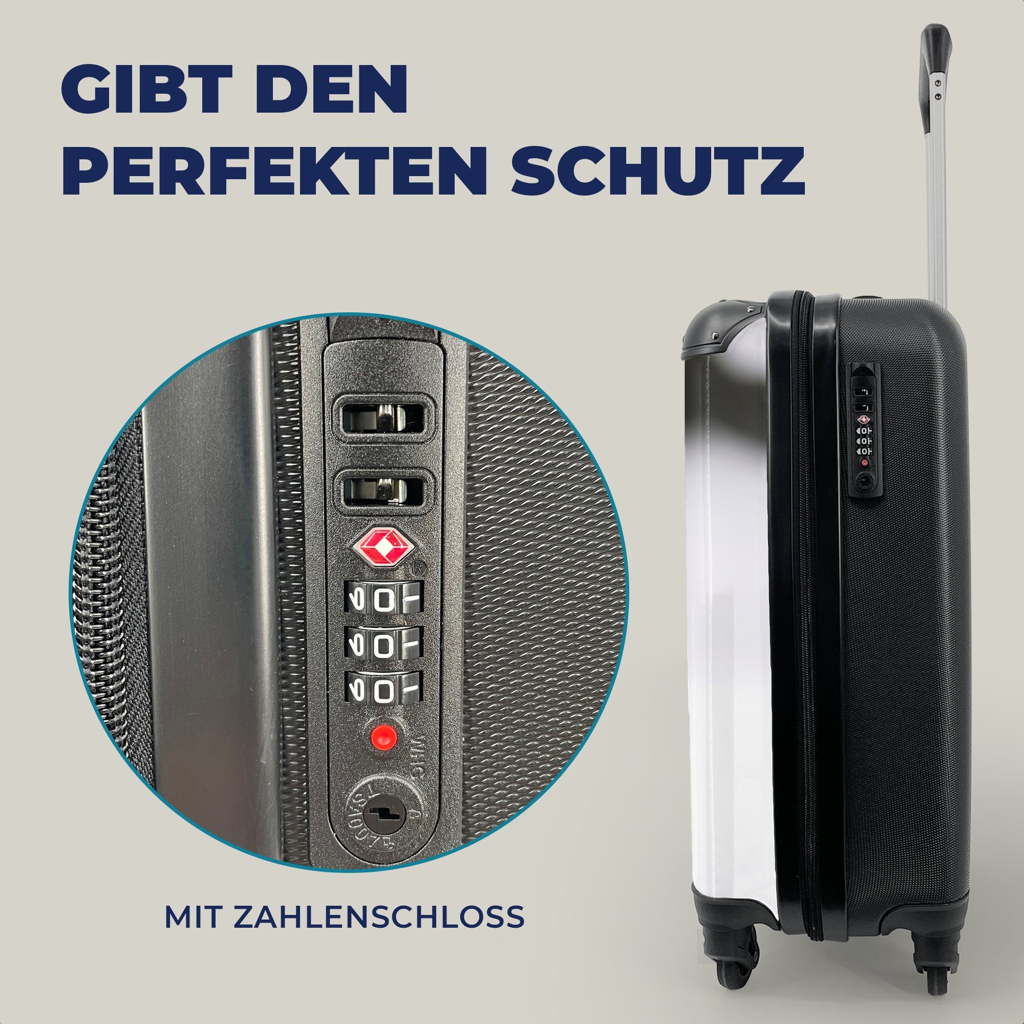 MuchoWow Handgepäckkoffer rollen, - Reisekoffer für Rollen, 4 Winter, Ferien, Fuchs Schnee Reisetasche Trolley, Handgepäck mit 