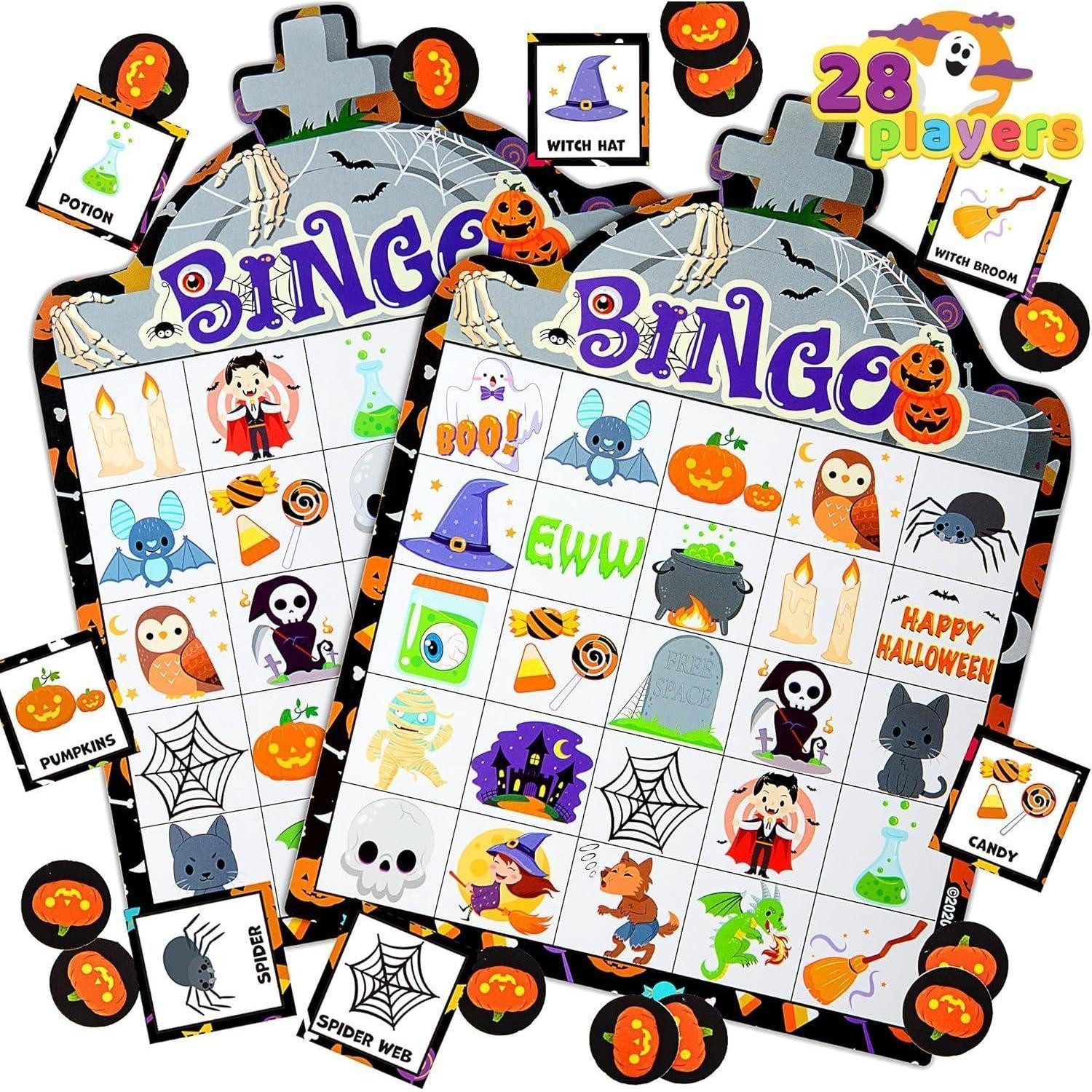 LuxusKollektion Spiel Bingo Spielkarten 28 5x5 Halloween Kinder Party Grabstein