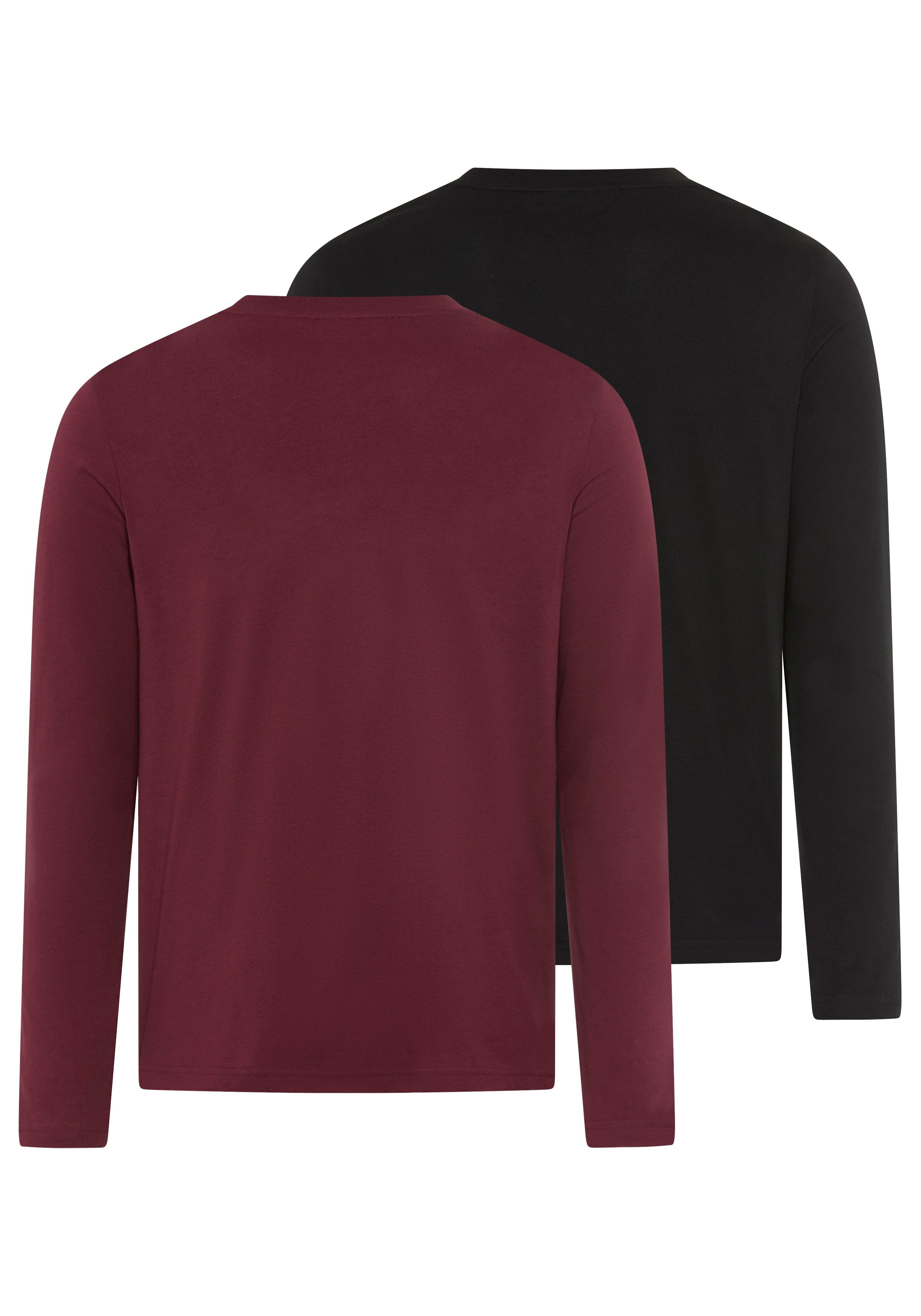 Marc O'Polo Longsleeve (Packung, 2-tlg) Rundhals, shaped fit, Jersey, basic