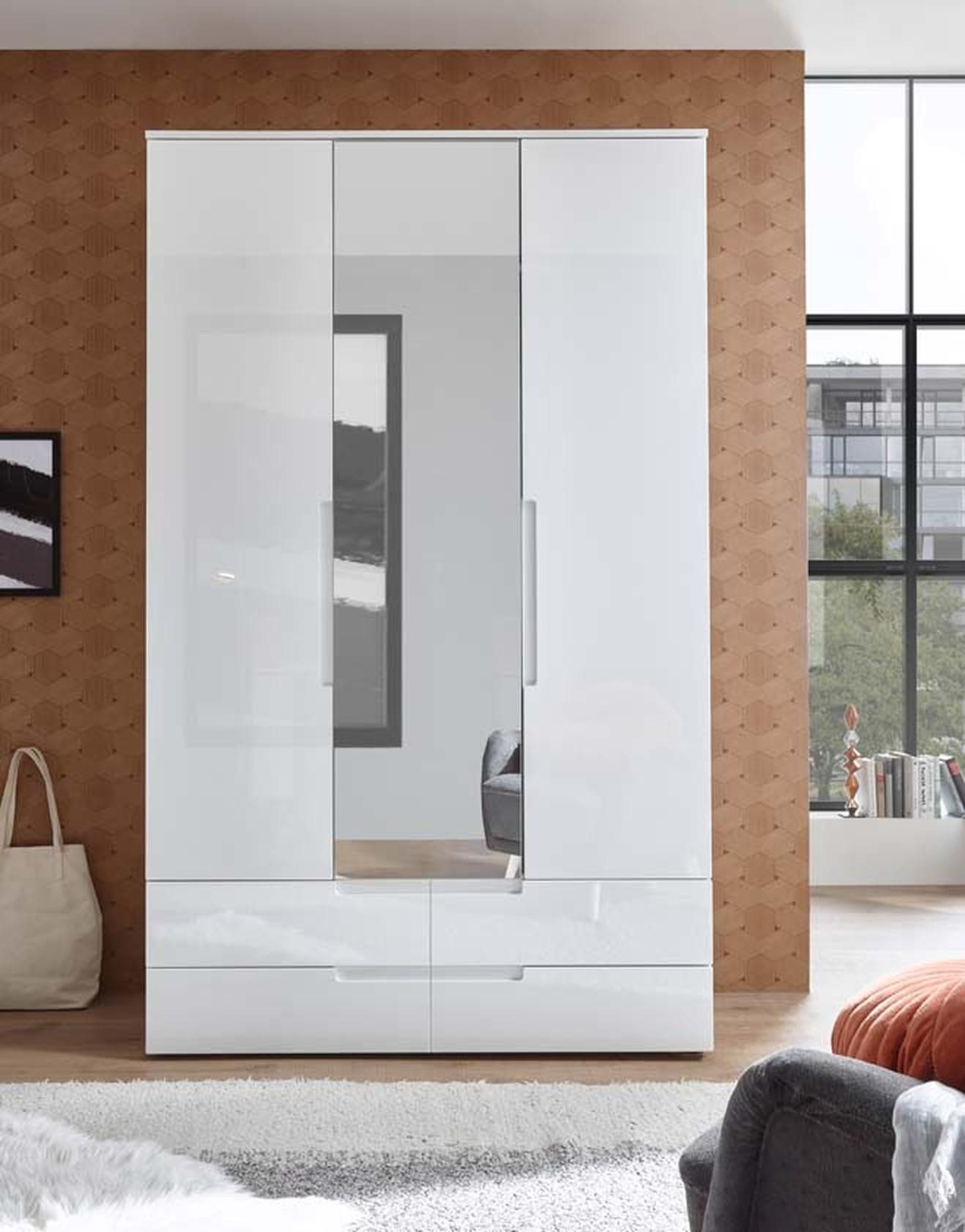 möbelando Kleiderschrank Suzette 126 x 208 x 57 cm (B/H/T)