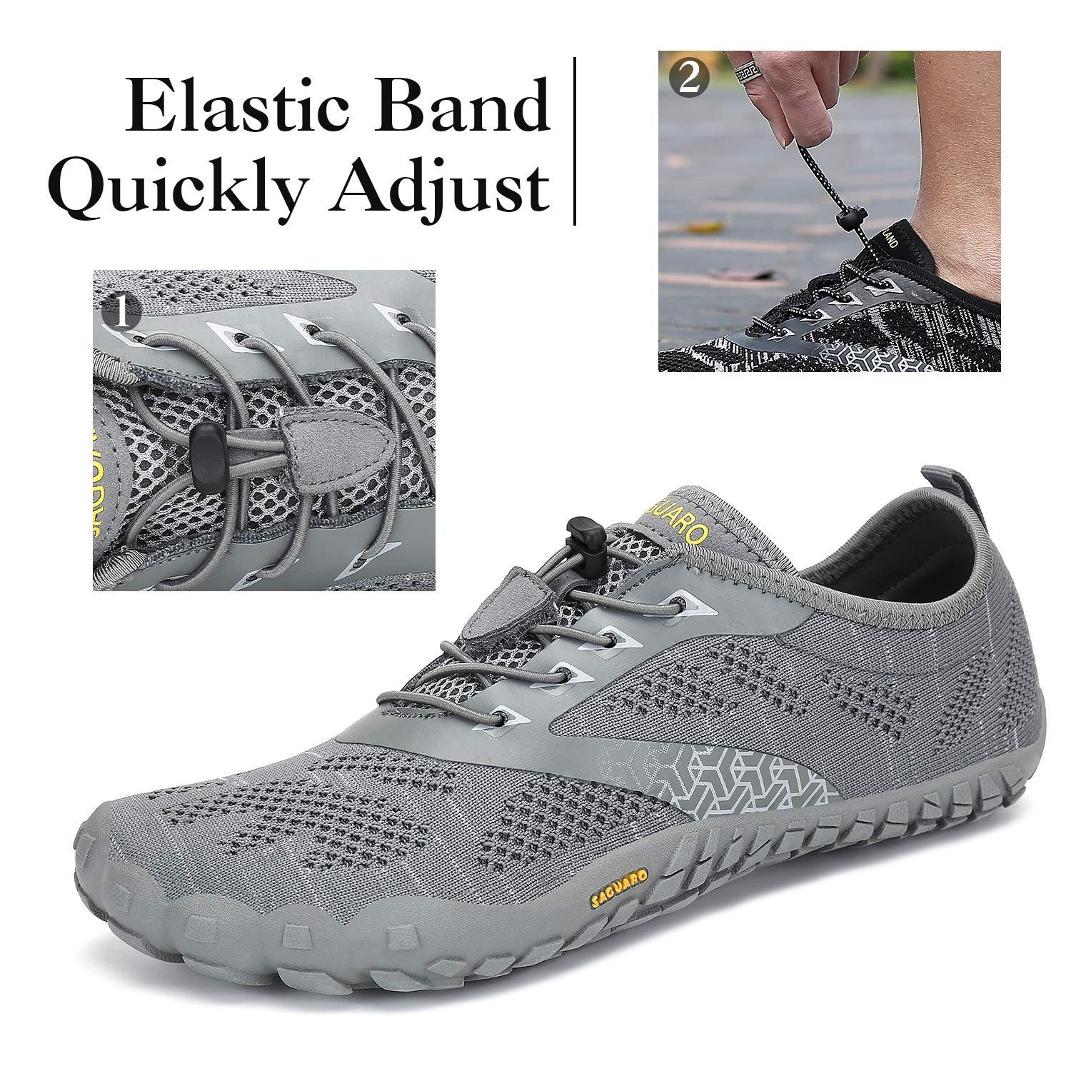 SAGUARO Sport Sommer Barfußschuh (5mm Sohlenstärke, Nullabsatz, bequem, leicht, atmungsaktiv, rutschfest) Minimalschuhe Laufschuhe Sport-Schuhe Jogging Sneaker  – Bild 4 von 5