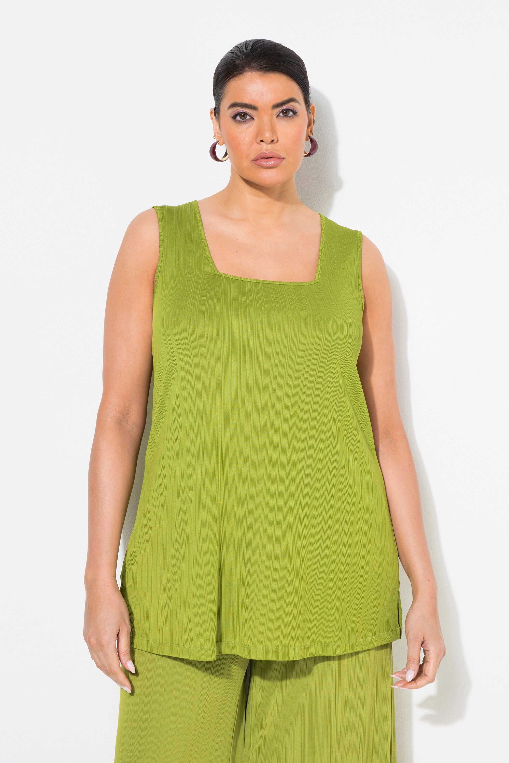 Ulla Popken Longtop Top Rippjersey A-Linie günstig online kaufen