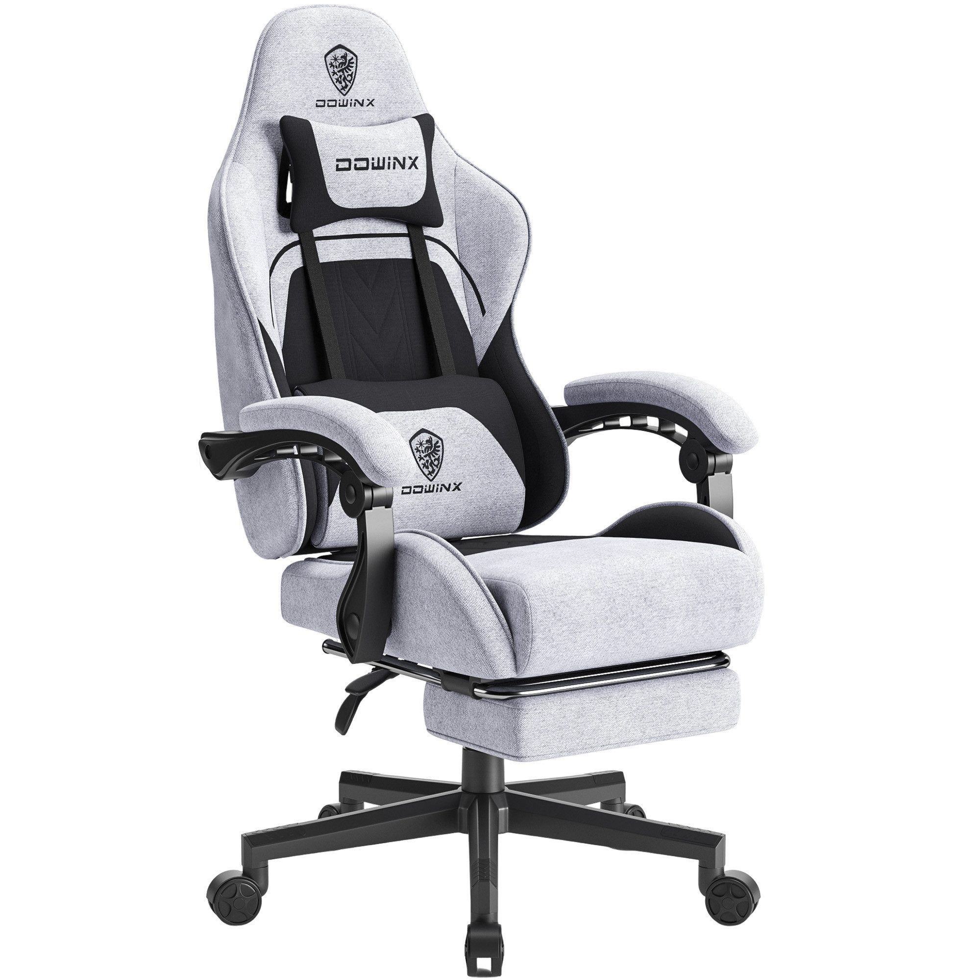 Dowinx Gaming-Stuhl Massage Gaming Stuhl Stoff mit Kopfstütze, Ergonomische günstig online kaufen