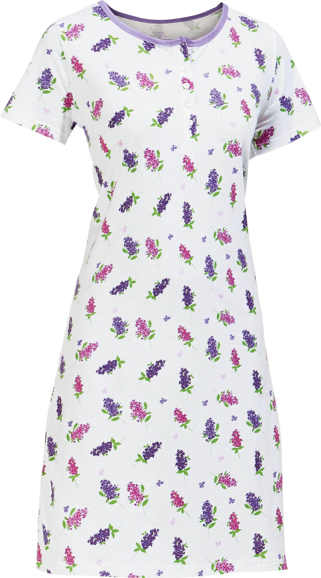 Erwin Müller Nachthemd Damen-Nachthemd Single-Jersey Blumen