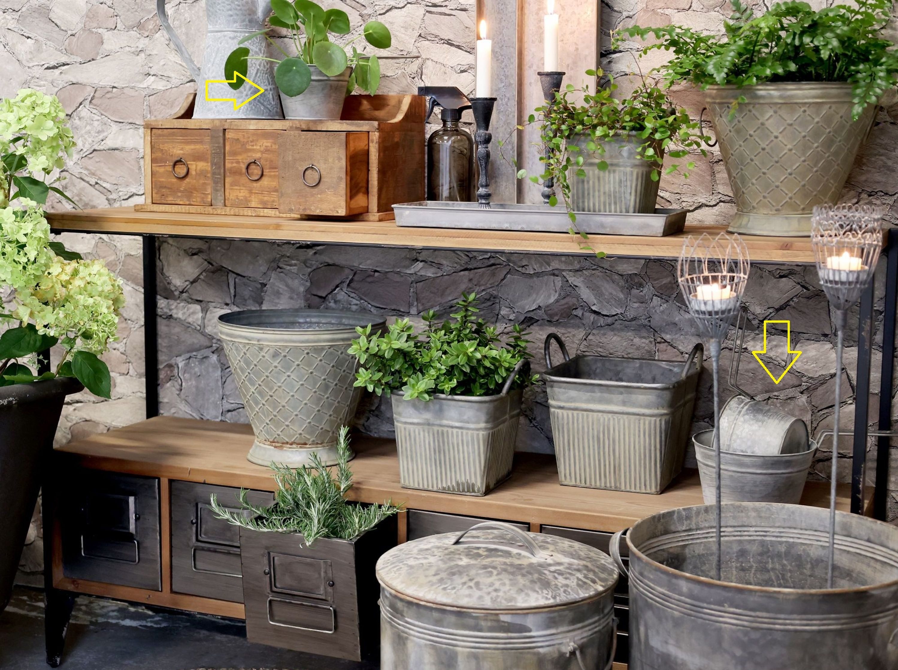 Chic Antique Blumentopf Chic Antique - 3er Set Blumentopf Pflanztopf mit Griff D13/15/17,5cm (Set bestehend aus 3 unterschiedlich großen Blumentöpfen)