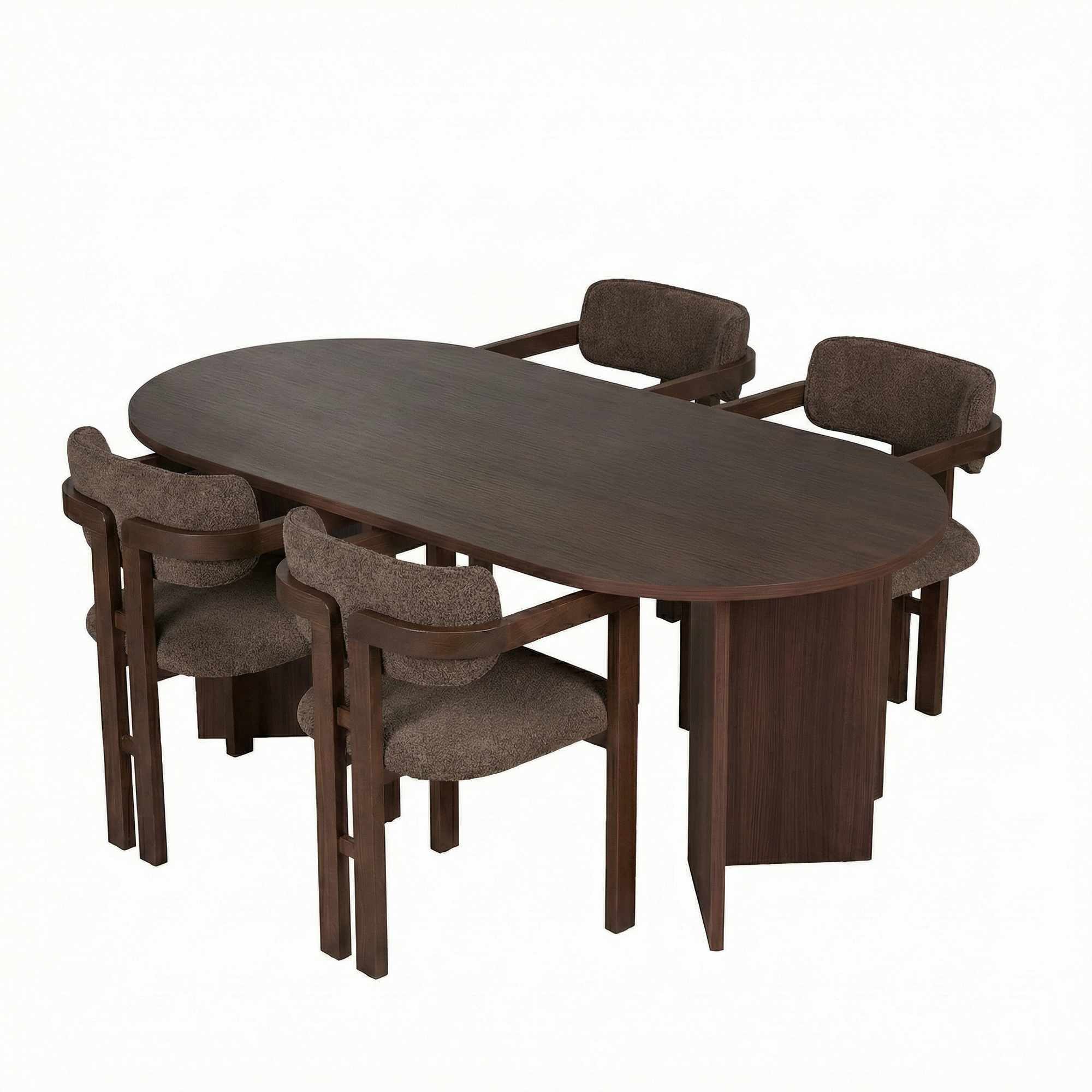 Skye Decor Essgruppe Sablin Modern 4 Japandi Set, (Set, 5-tlg., 1 Tish,4 Stühle), bestenend aus 4 Stühl und 1 Tish Modern Esszimmer Set
