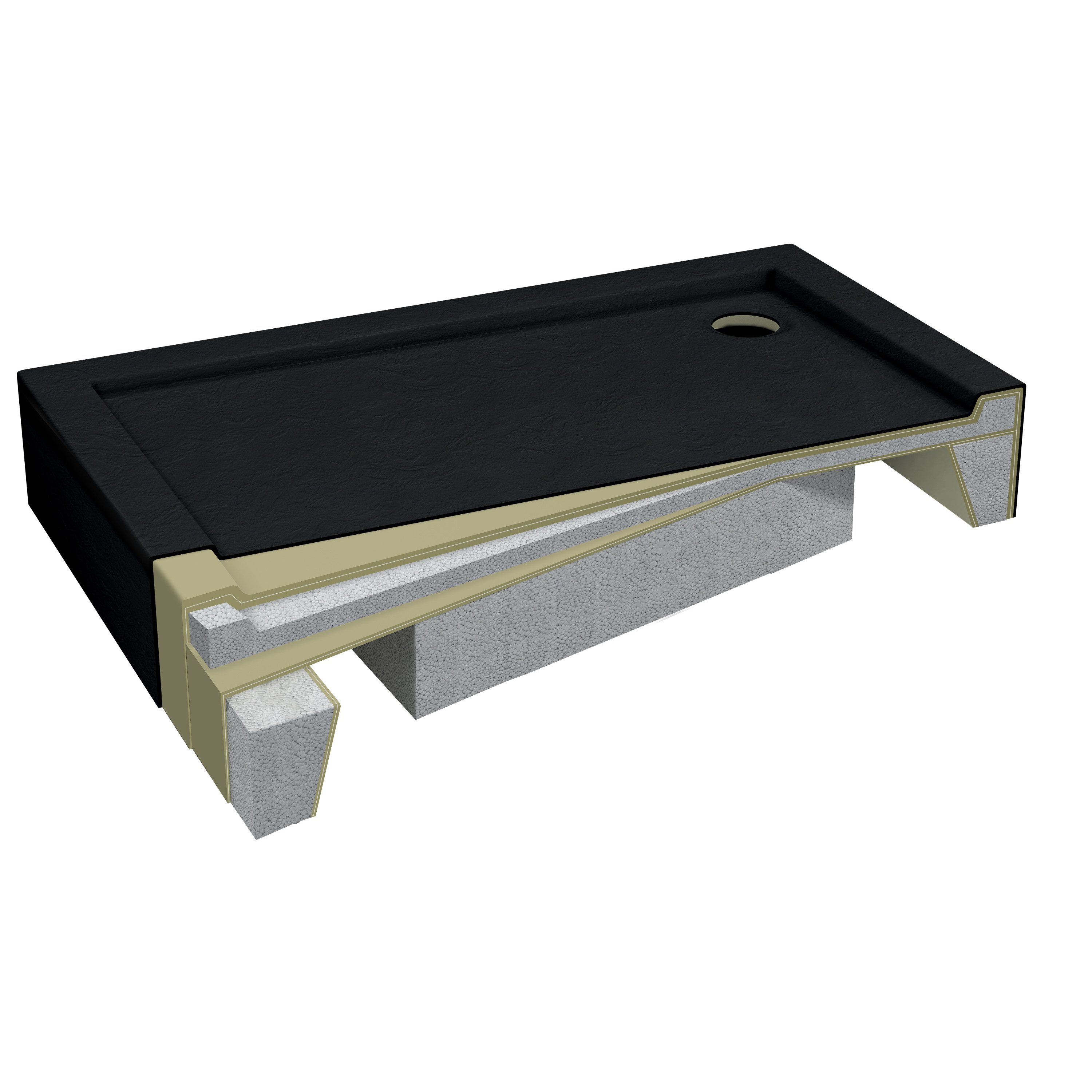 Aquabad® Duschwanne ULTIMA Black Stone, Fünfeck, Acryl, 1-St., Duschwanne, 80x80 cm