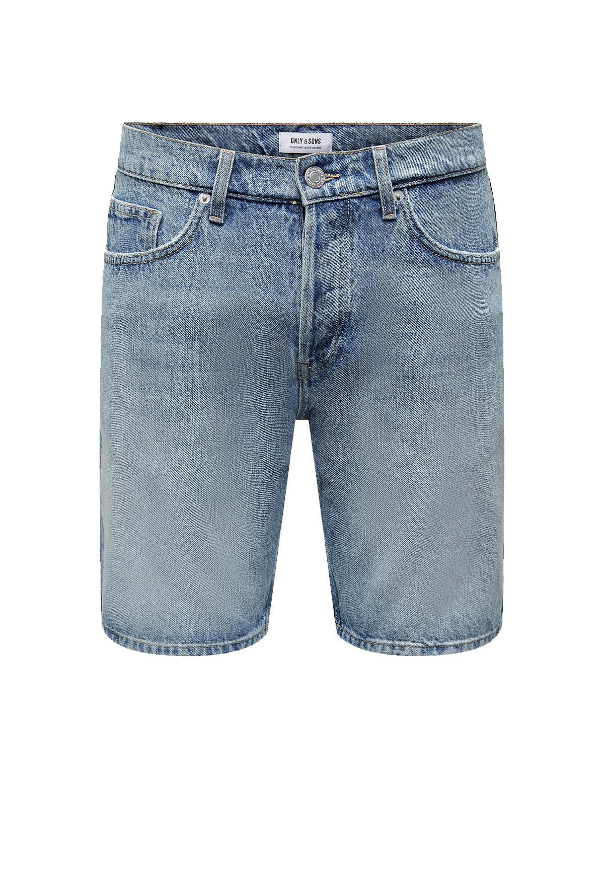 ONLY & SONS Jeansshorts Shorts Denim Midi Bermuda Mid Waist Pants 7560 in Hellblau