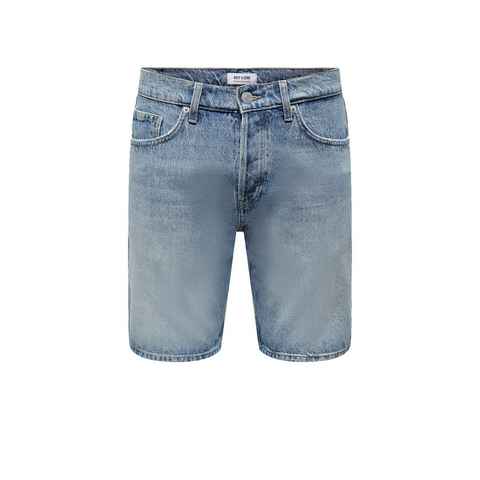 ONLY & SONS Jeansshorts Shorts Denim Midi Bermuda Mid Waist Pants 7560 in Hellblau
