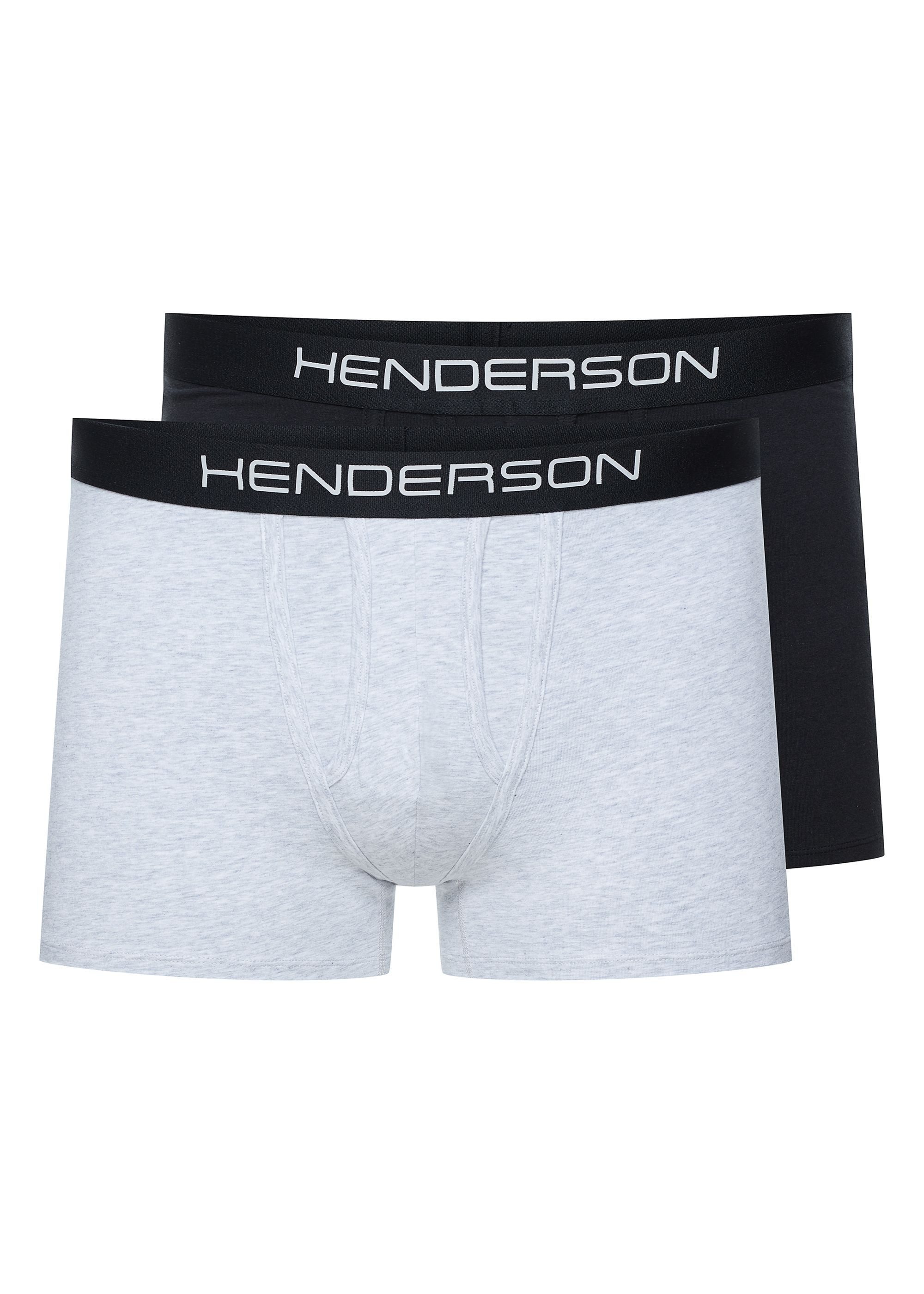Henderson Boxershorts Boxershorts Doppelpack Baumwollmix unifarben elastischer Bund FADE (2-St)