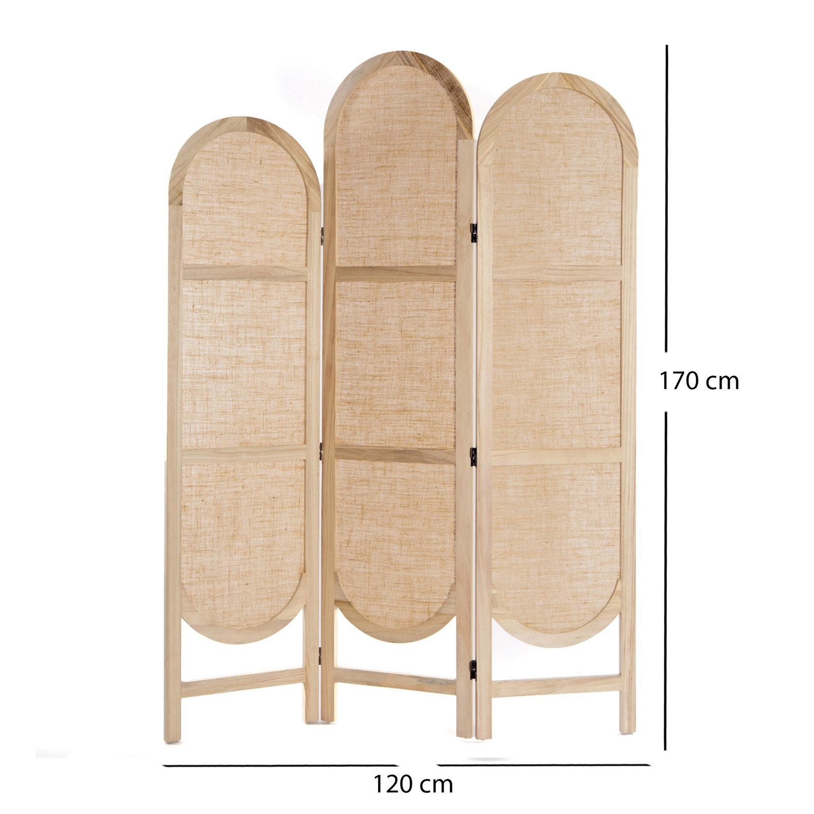 CREEDWOOD Paravent RAUMTEILER "ARCO", Leinen, 170 günstig online kaufen