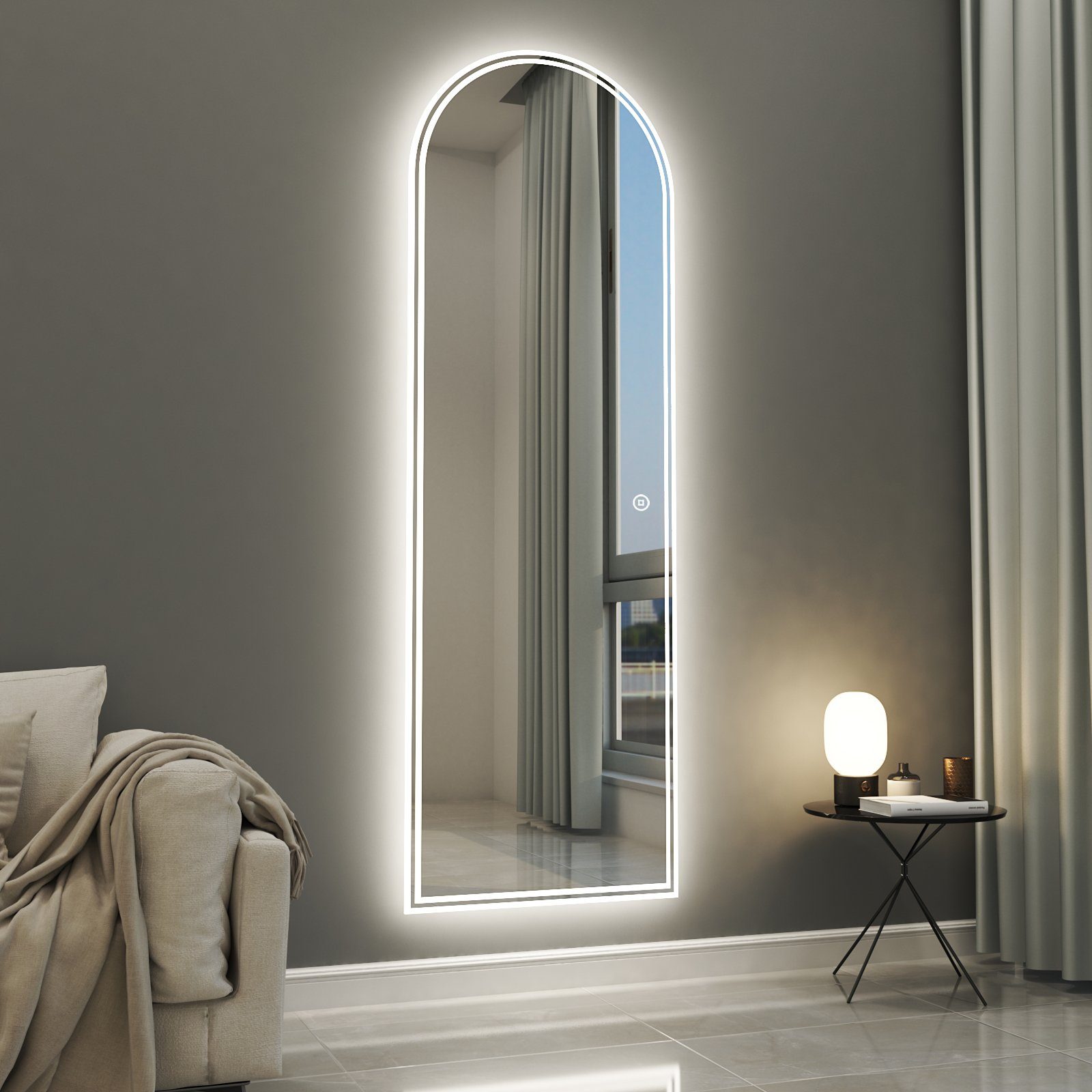 WDWRITTI Ganzkörperspiegel LED 165x60 165x50cm Wandspiegel günstig online kaufen