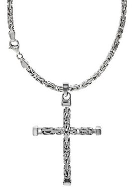 Firetti Kette mit Anhänger Schmuck Geschenk Silber 925 Halsschmuck Halskette 4-kant Königskette, Made in Germany