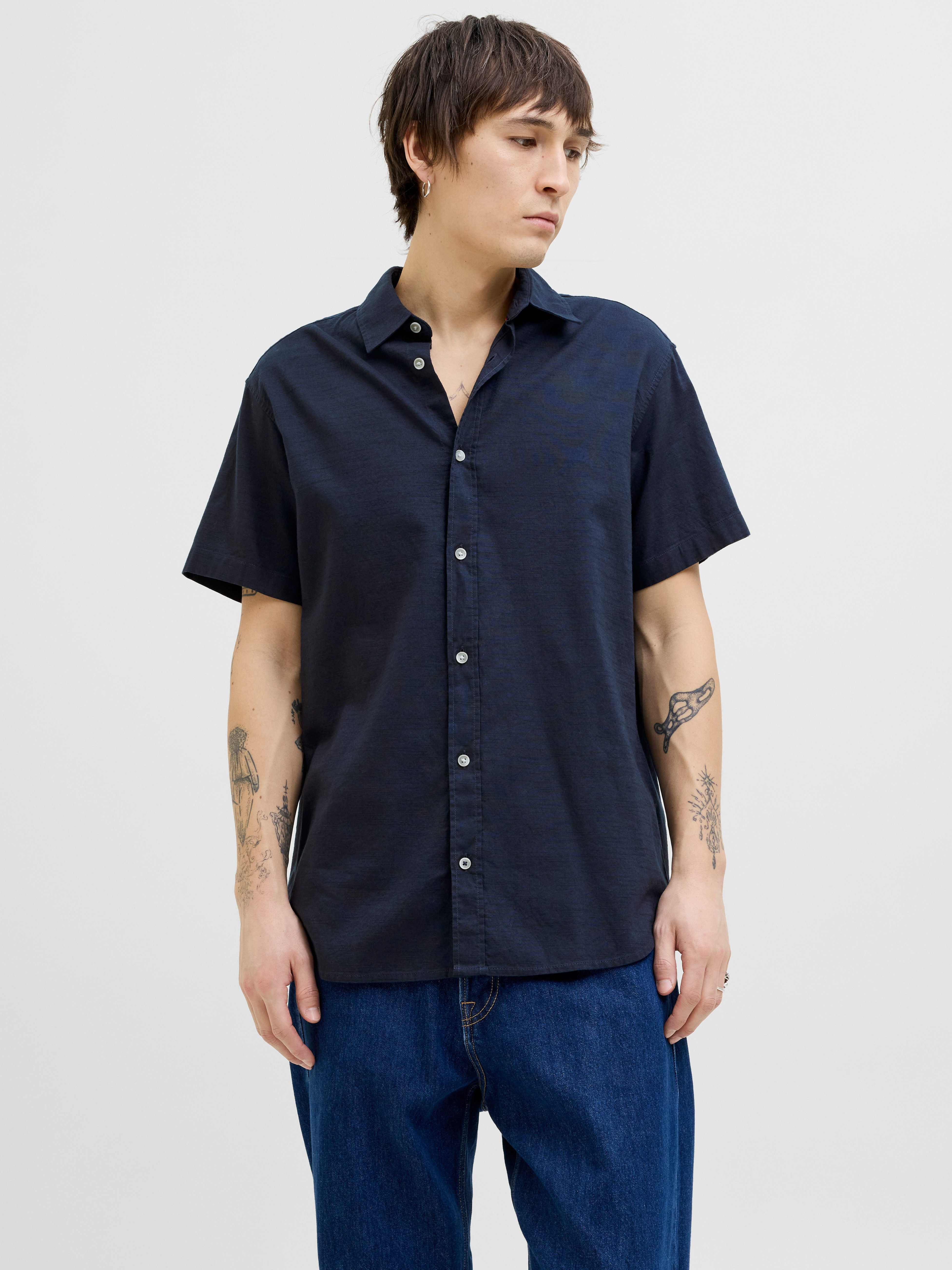 Jack & Jones Kurzarmhemd JJPIERRE SLUB günstig online kaufen