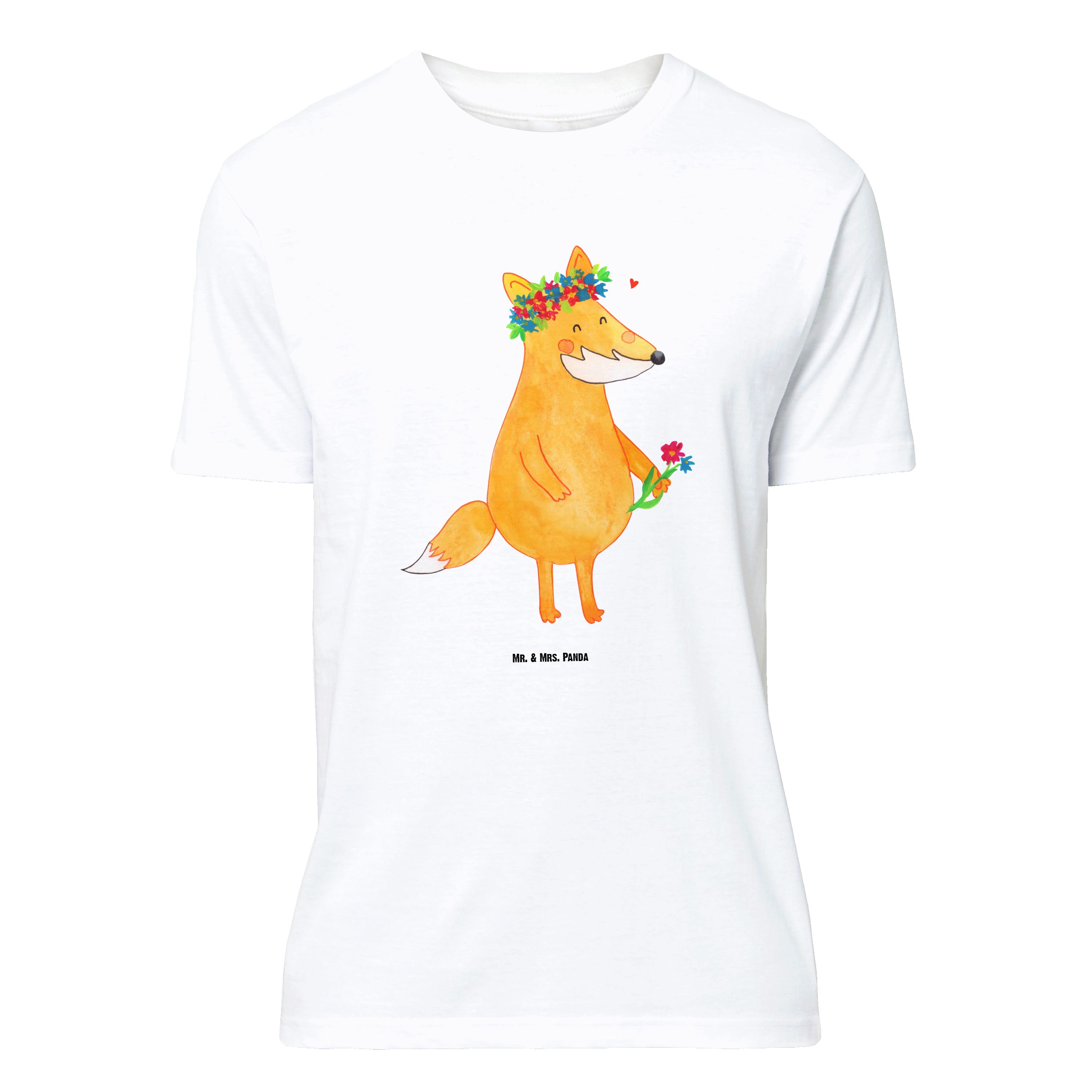 T-Shirt Fuchs Blumen, T-Shirt, Weiß, Boho, Übergrößen T-Shirt, Motivation, Gr