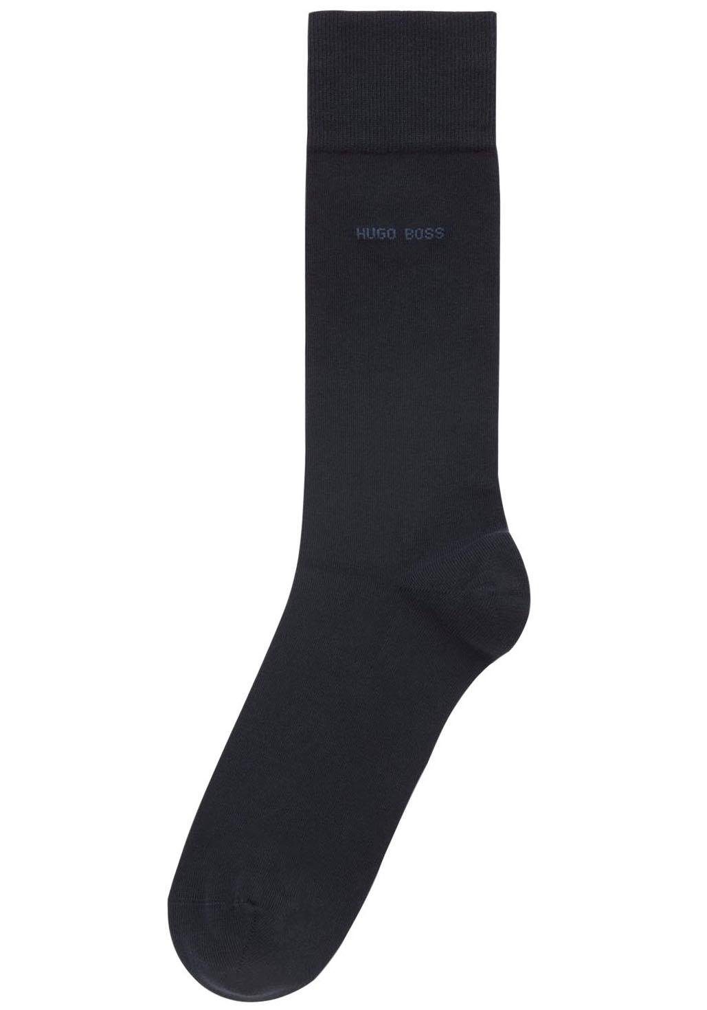 BOSS Basicsocken Marc RS eingesticktem marine Logoschriftzug mit Uni