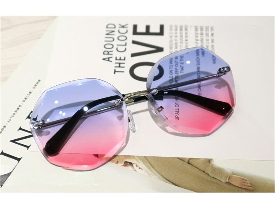 UNDOE Sonnenbrille Sonnenbrille, Farbverlaufs Sunglasses UV400 Metallschneidlinse