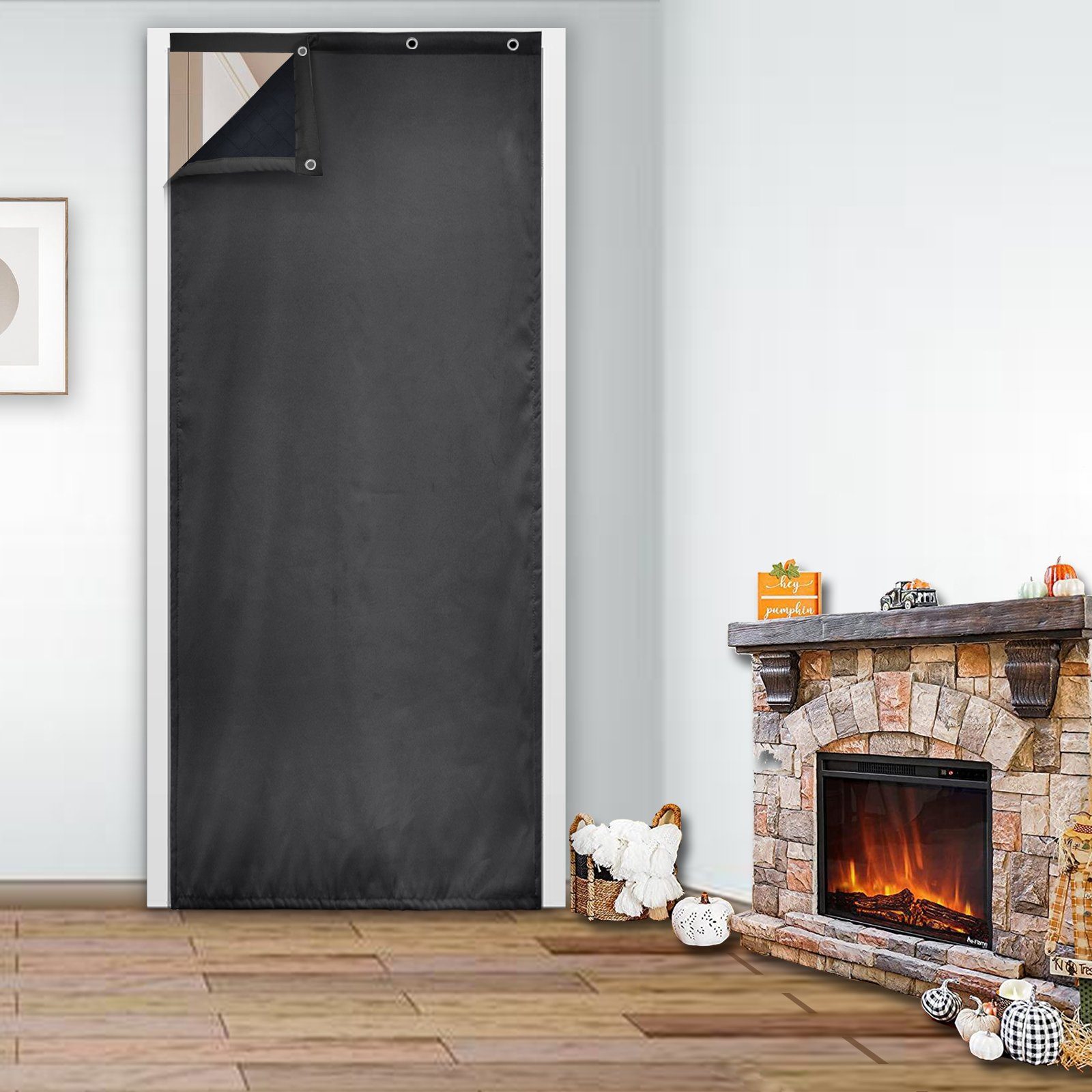 Rosnek Verdunkelungsvorhang Wasserdichte Stepp-Türvorhänge – Wärme, Licht, Kälte & Windschutz