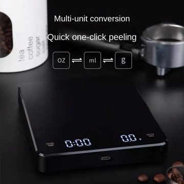 DESUO Küchenwaage Kaffeewaage mit Timer USB Wiederaufladbare Hohe Präzision 0.1g/3 kg