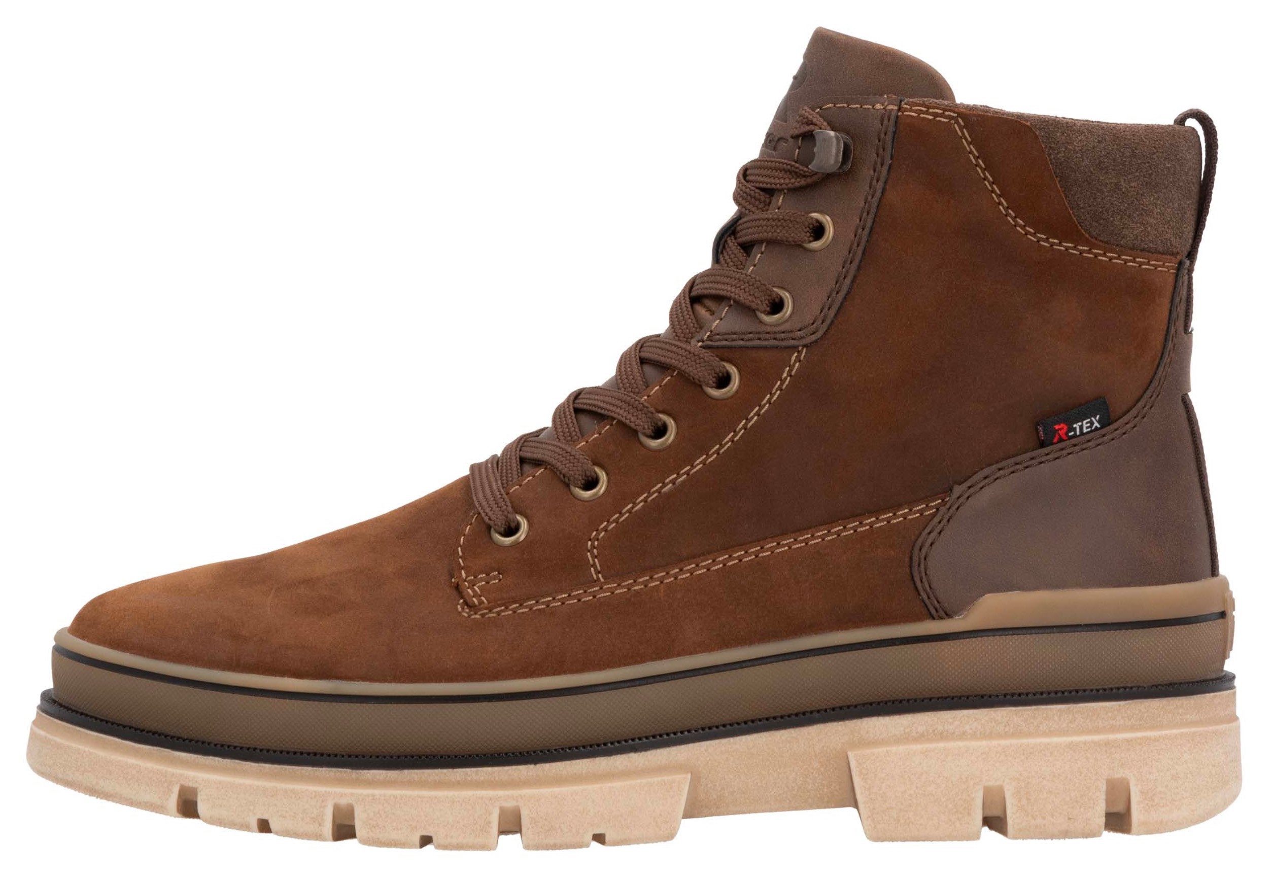 Rieker Sport Winterstiefelette Plateaustiefel, Schnürstiefel mit wasserabweisender TEX-Membran