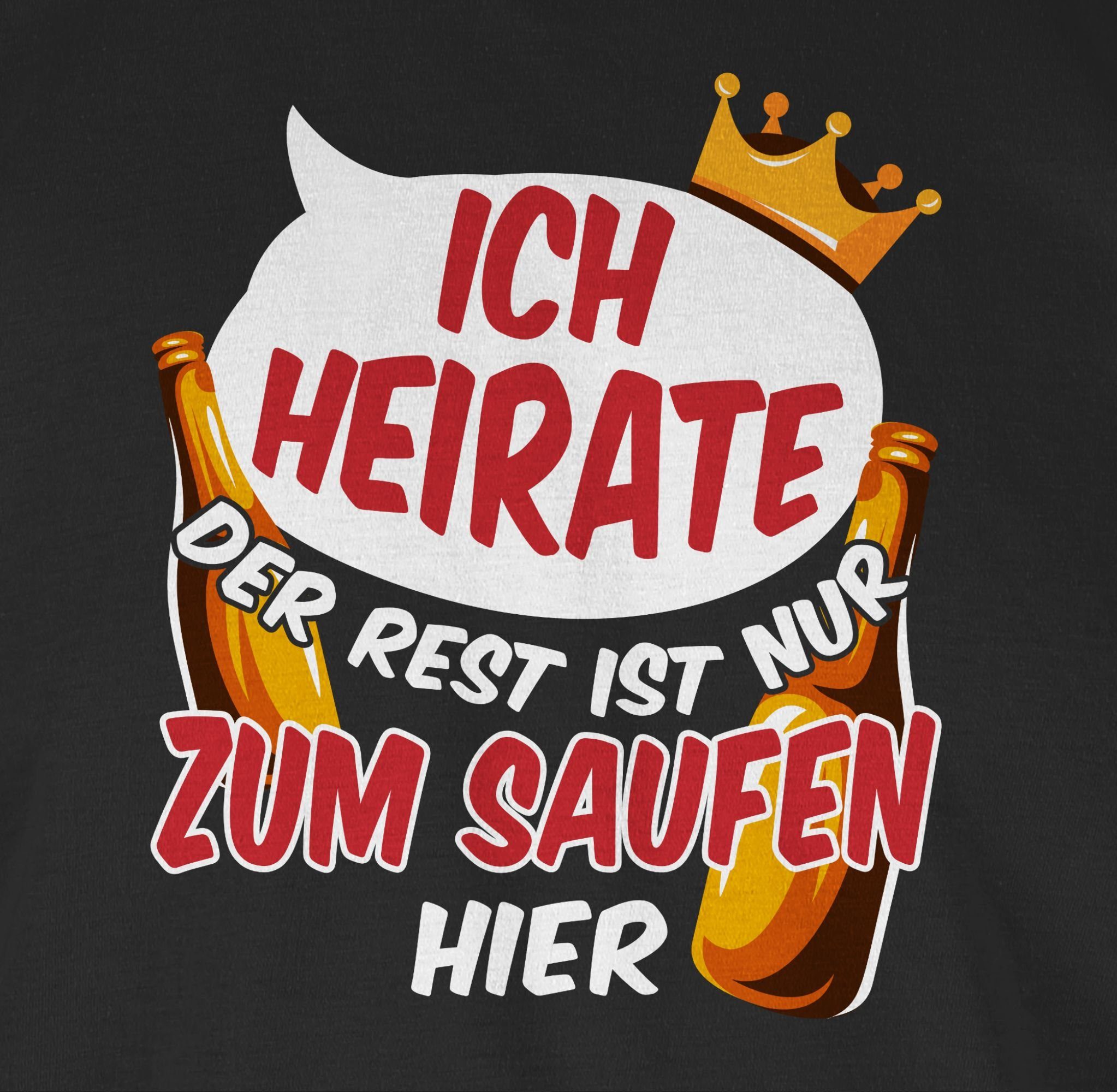 Shirtracer T-Shirt Ich heirate die anderen sind nur zum Saufen hier V2 JGA Männer