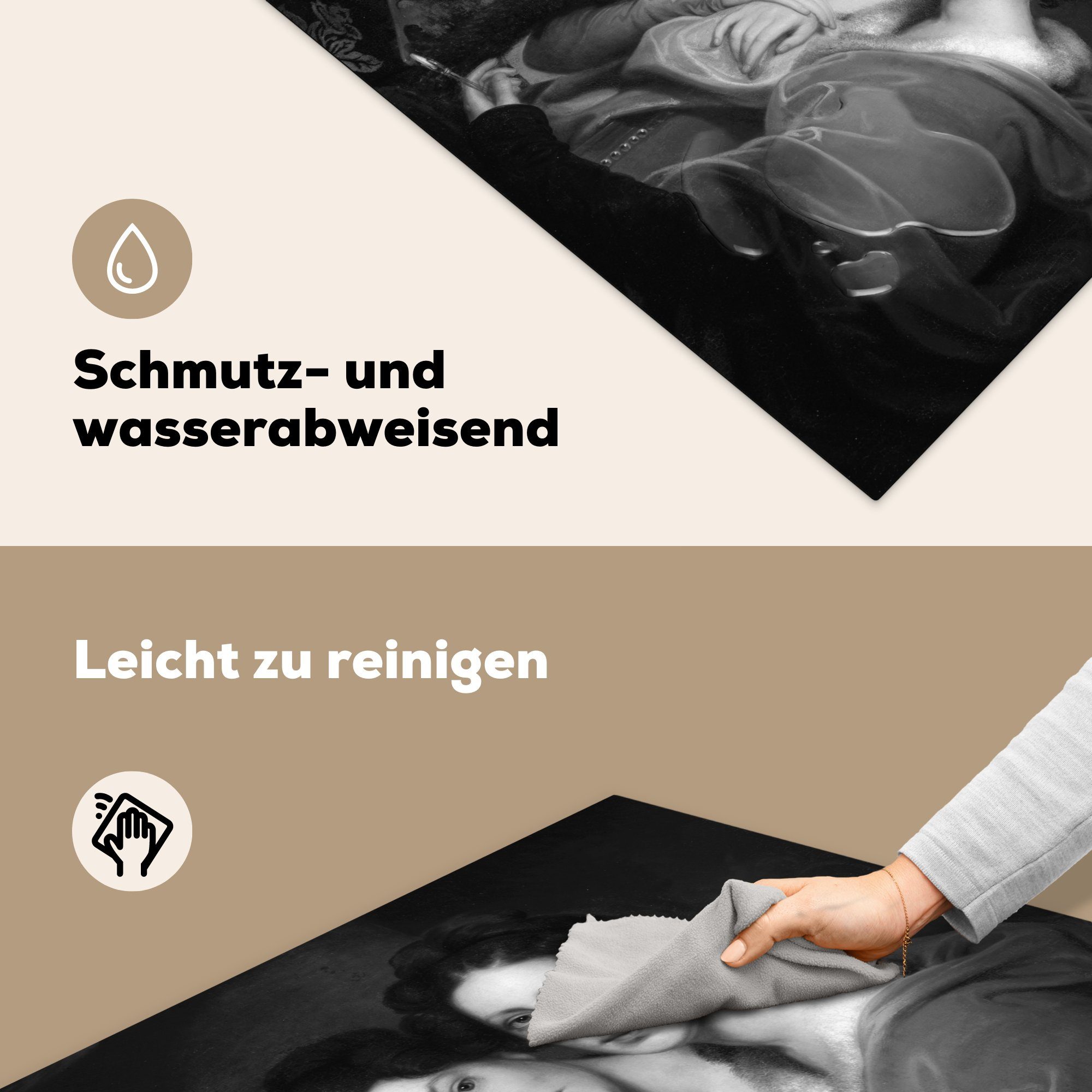 Arbeitsplatte küche Die Gemälde und (1 van, für Rembrandt - 78x78 Eleanor Rosalba Peale Herdblende-/Abdeckplatte Schwestern, Vinyl, cm, von MuchoWow tlg), Ceranfeldabdeckung,