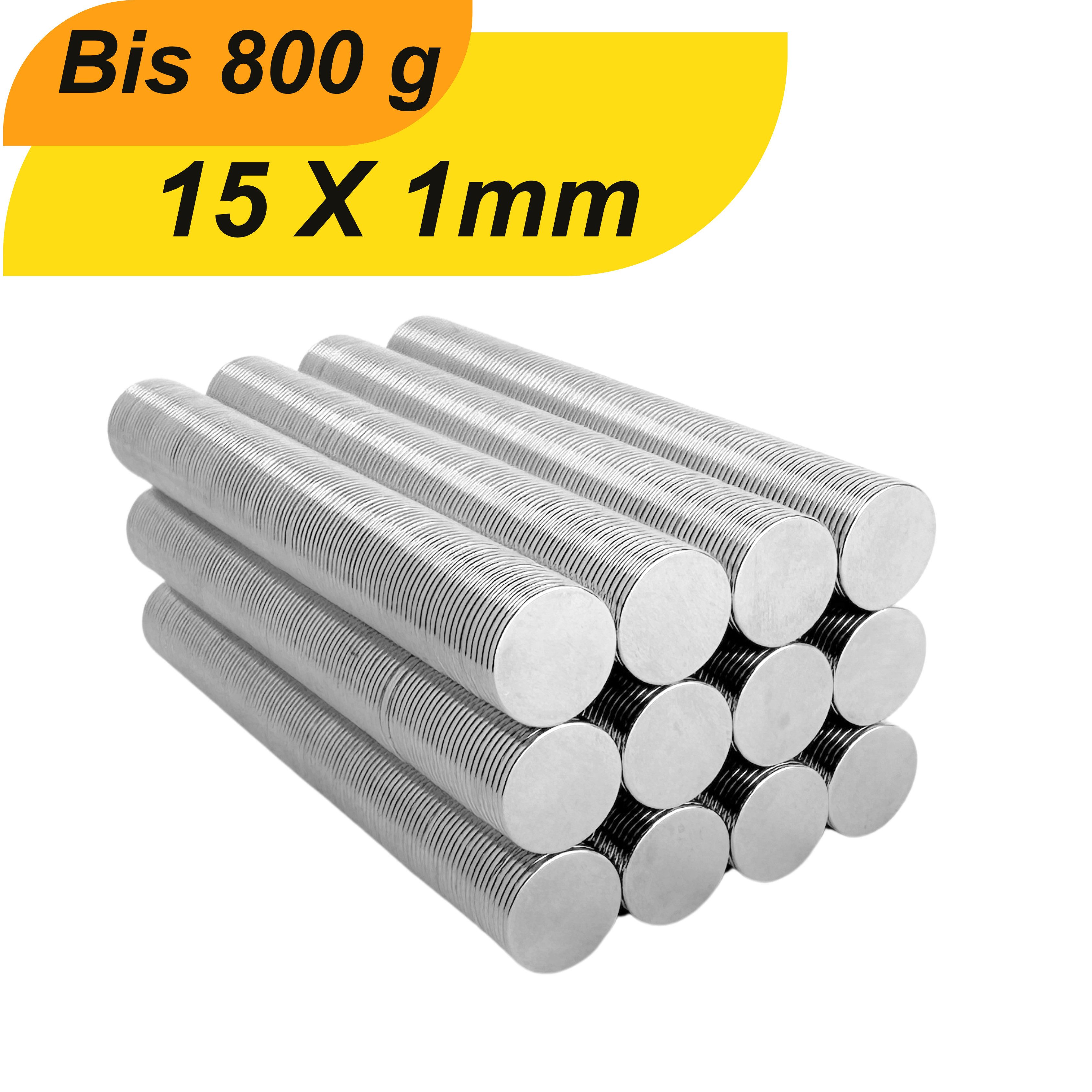 Magnet Neodym Magnet 15 x 1mm Supermagnete hohe Haftkraft Scheibenmagnet