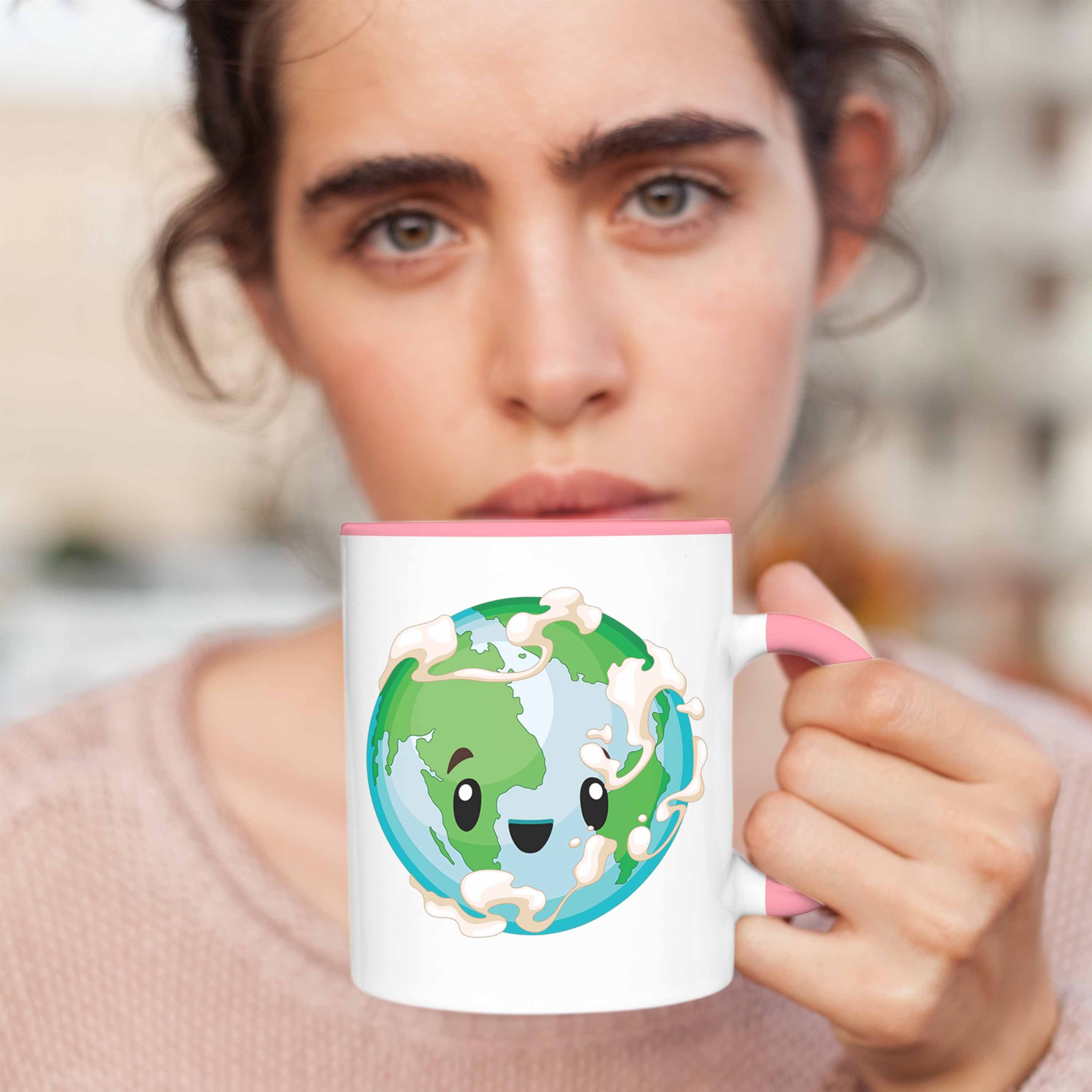 Umweltschutz-Fans Tasse Geschenk Earth Save the Tasse Rosa für Trendation Umweltbewusste