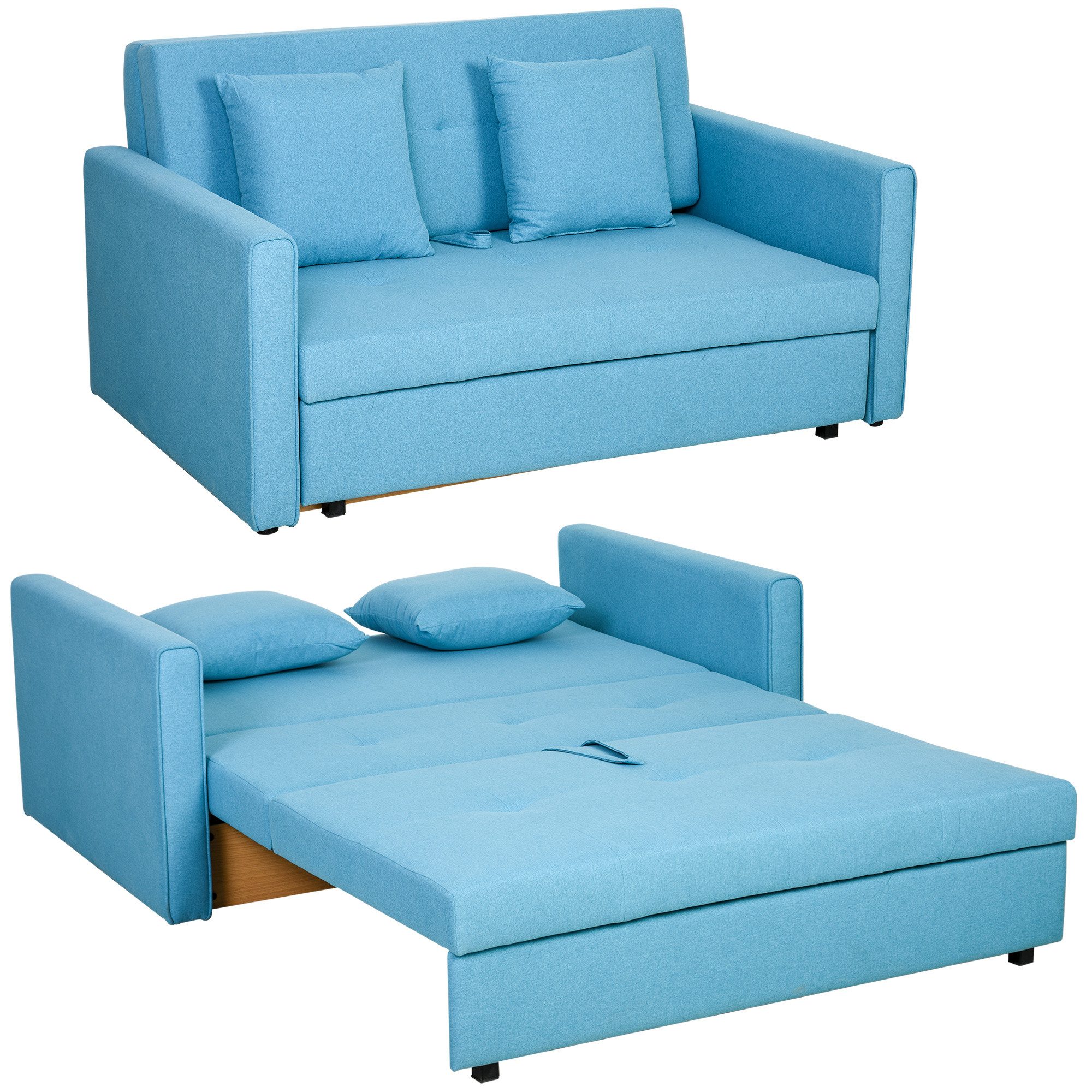 HOMCOM Schlafsofa Schlafcouch mit Bettfunktion, mit günstig online kaufen