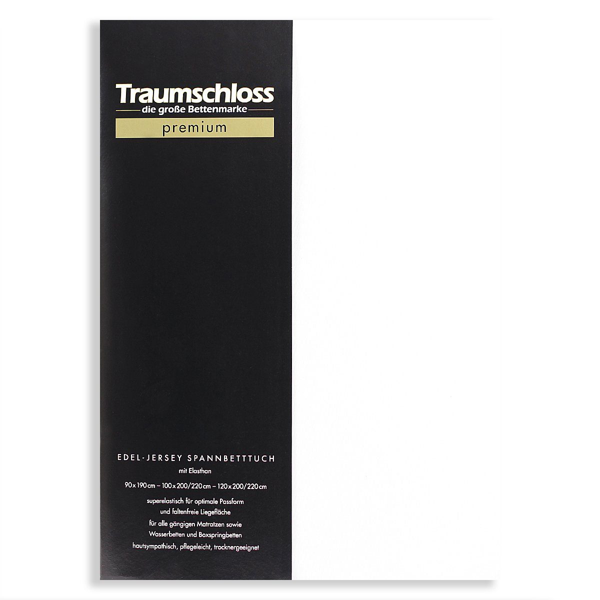 Traumschloss Spannbettlaken Premium, Jersey, Gummizug: rundum, (1 Stück), 165g/m², 95% gekämmte Mako Baumwolle, 5% Elasthan